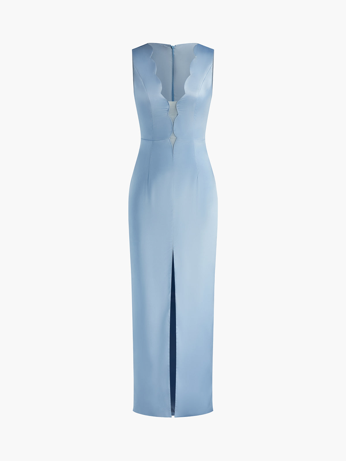 Lettuce Trim Split Tank Long Dress-Massicos