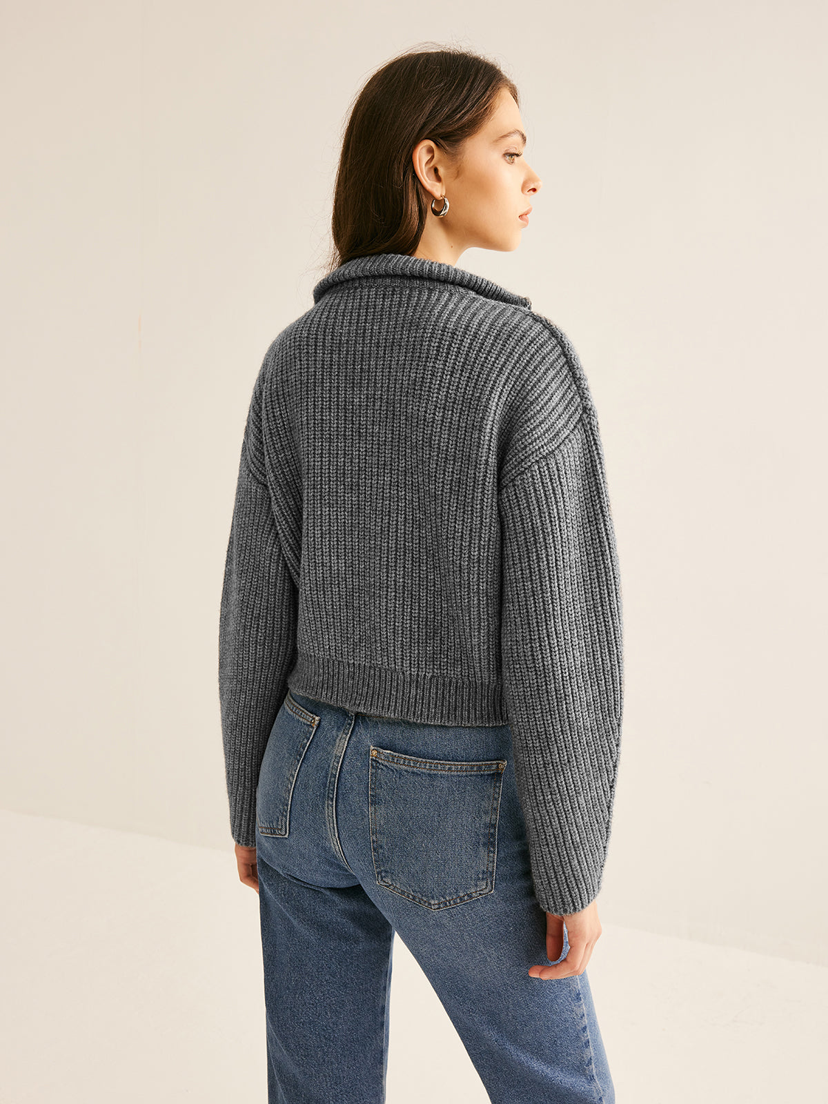 Plain Double Zip Cardigan-Massicos