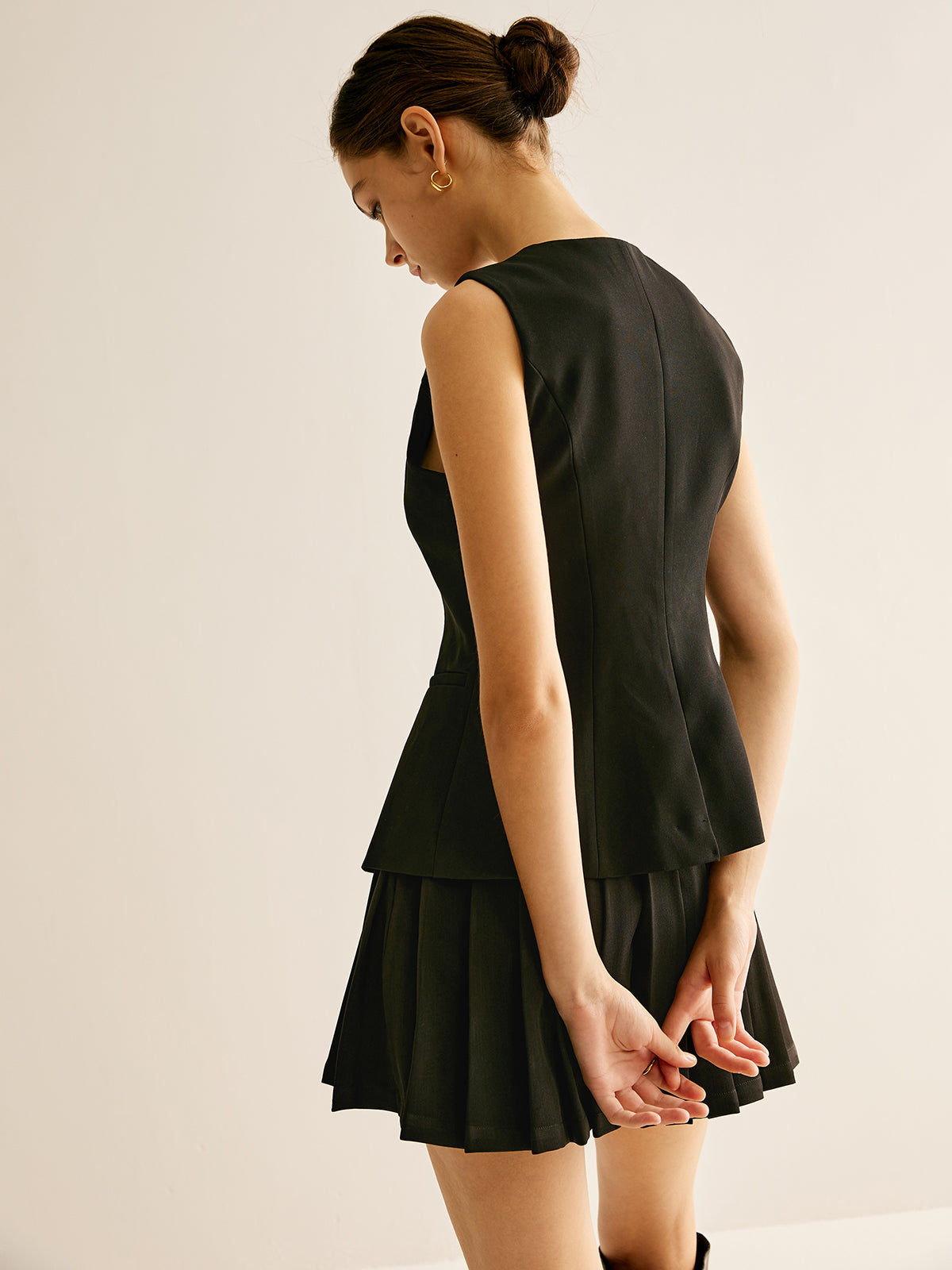 Pleated Mini Skirt-Massicos