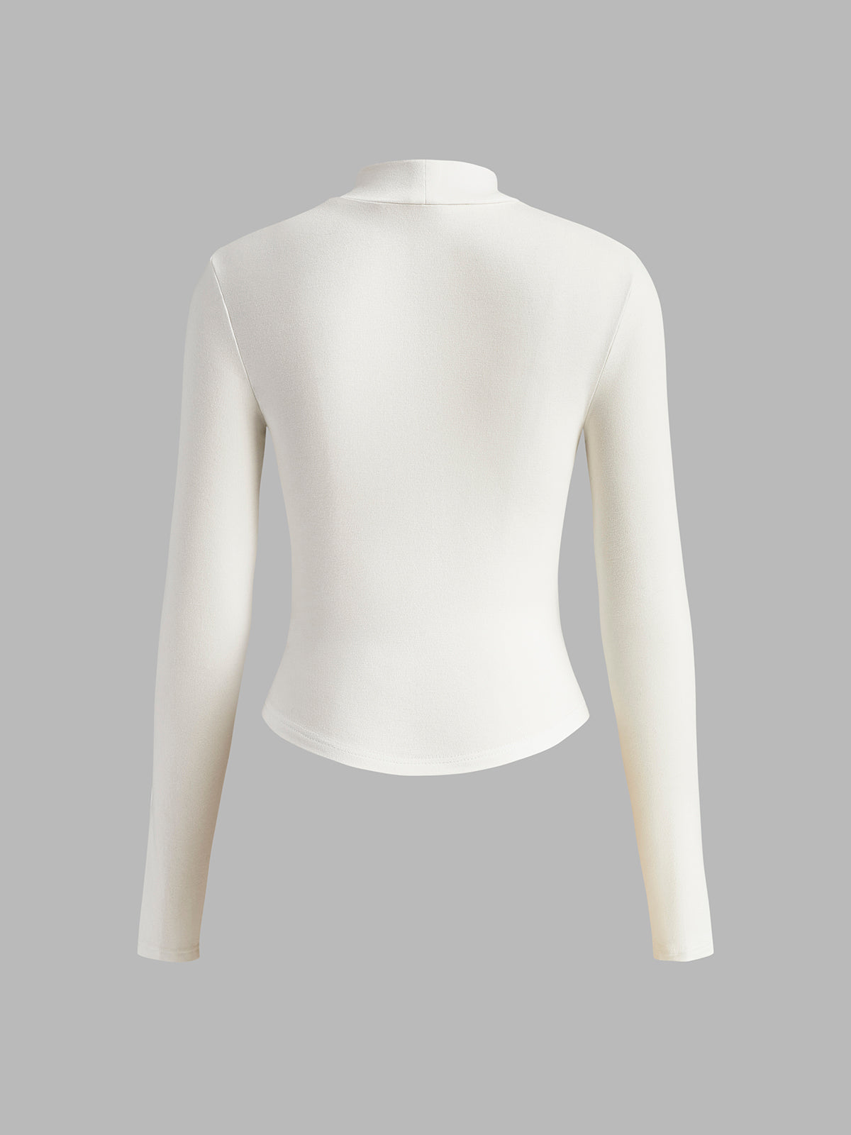 Mock Neck Piping Slim T-Shirt-Massicos