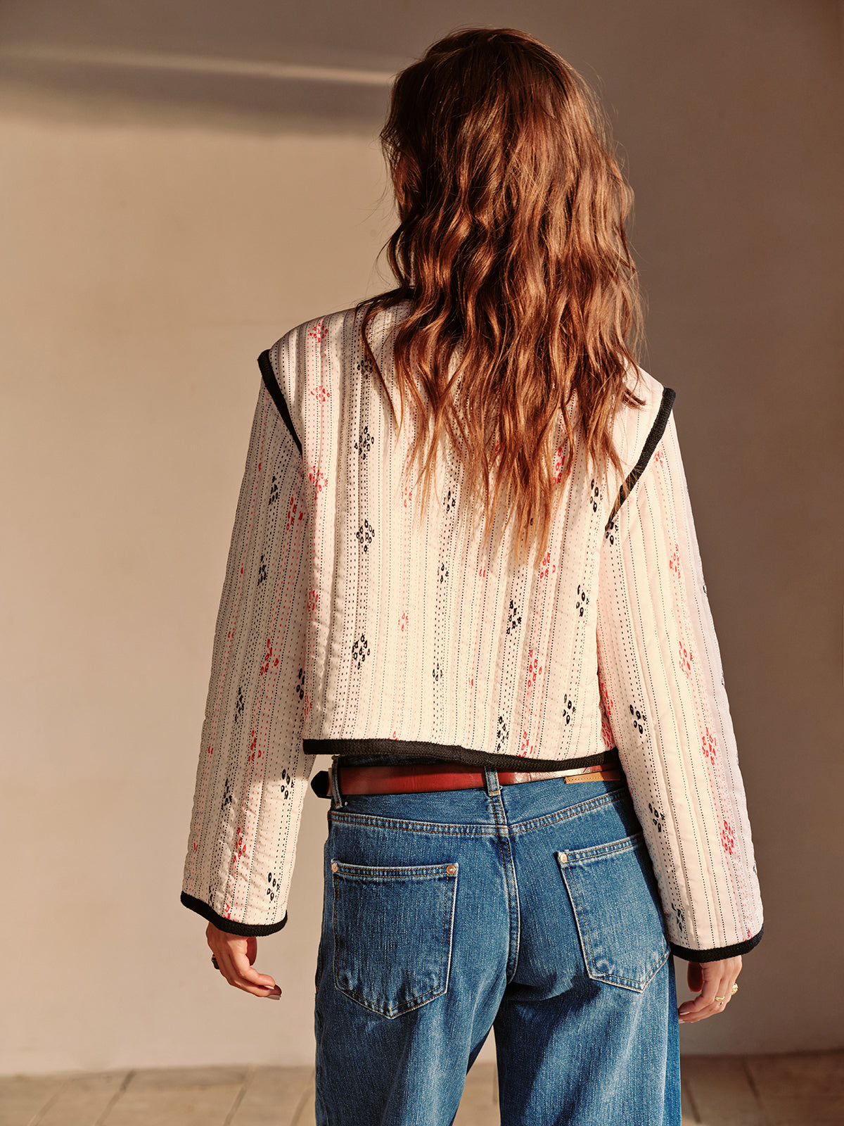 Boheme Contrast Piping Short Jacket-Massicos
