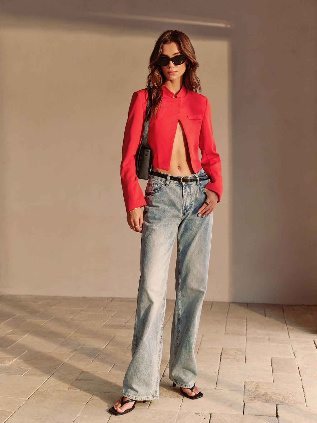 Split Crop Jacket-Massicos