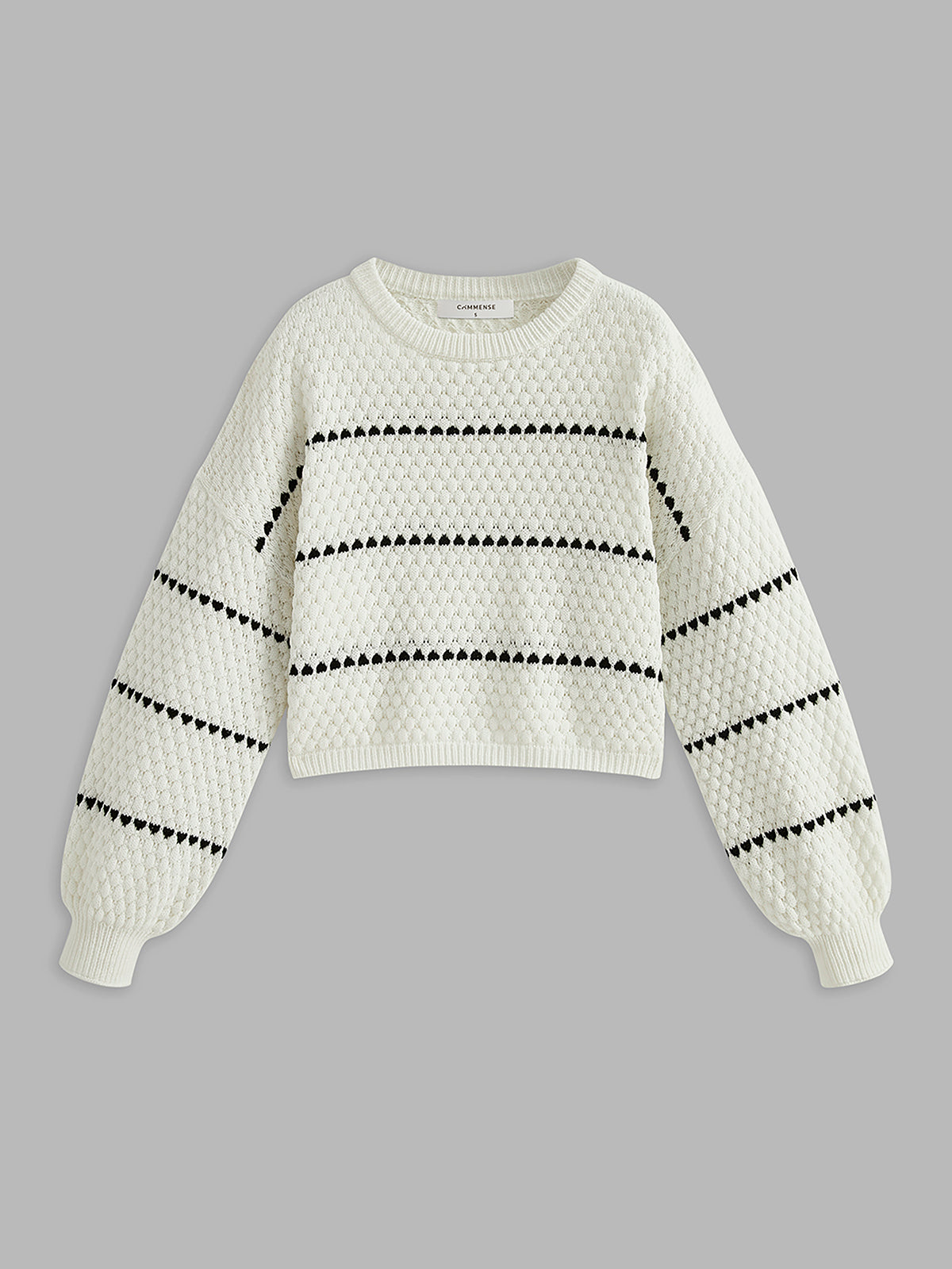 Oversized Contrast Striped Sweater-Massicos