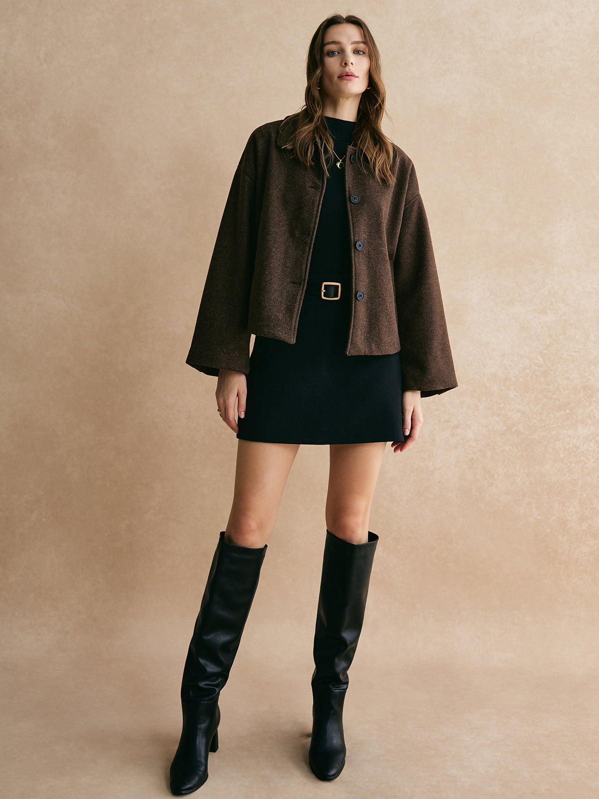 Tweed Button Down Jacket-Massicos