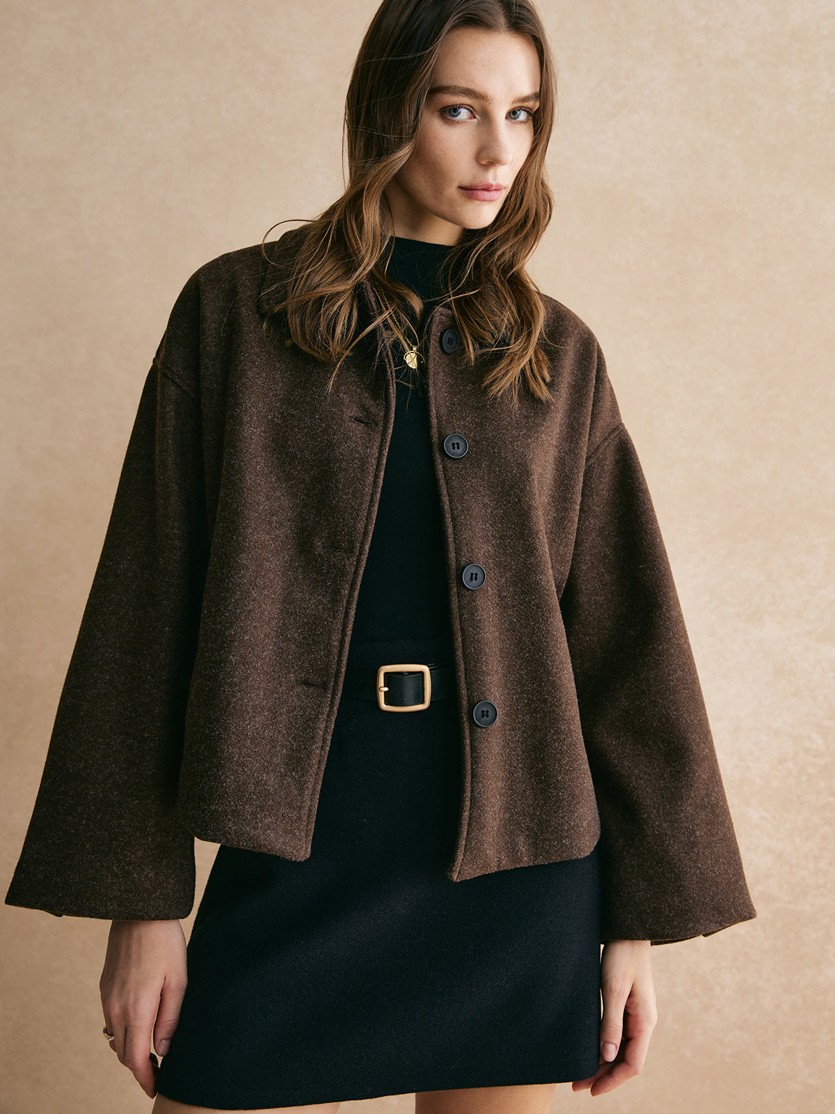 Tweed Button Down Jacket-Massicos