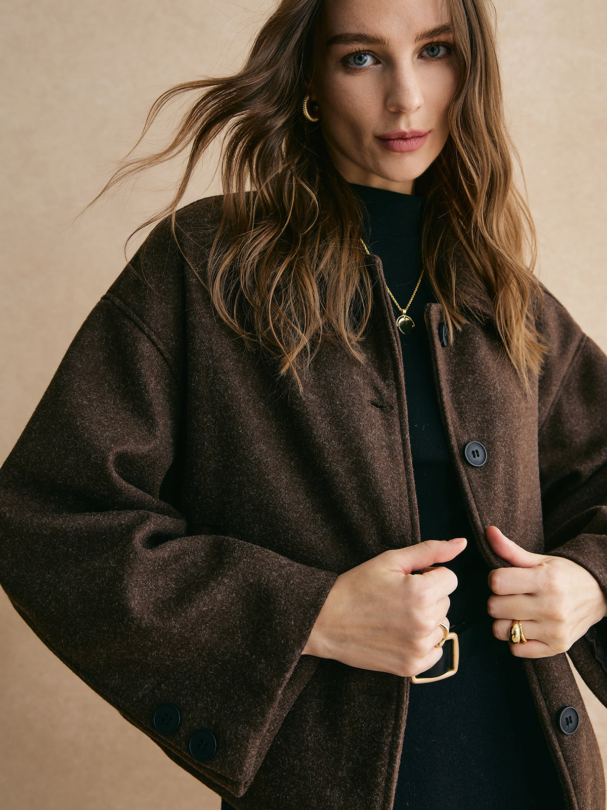 Tweed Button Down Jacket-Massicos
