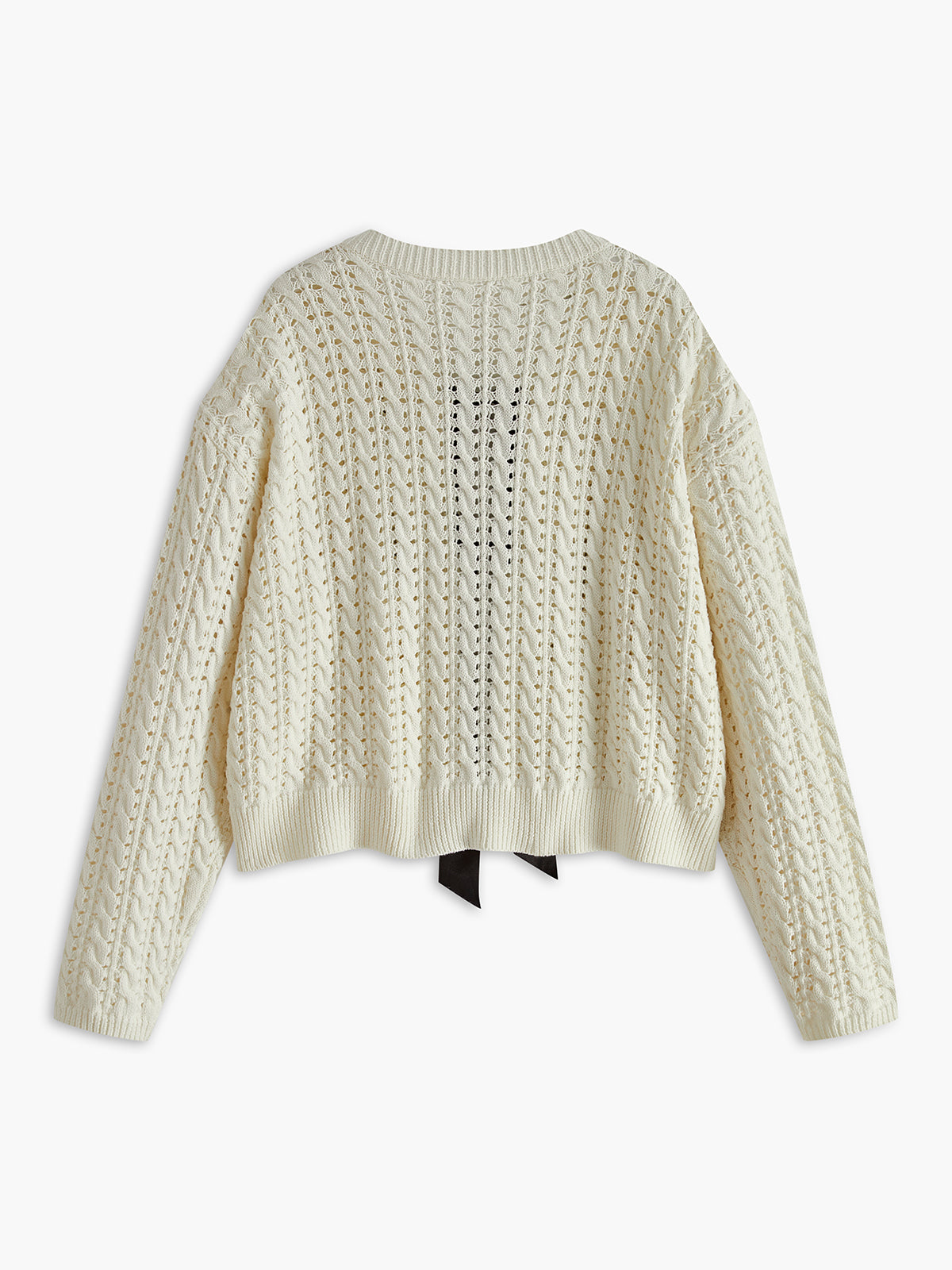 Bow Round Neck Cardigan-Massicos