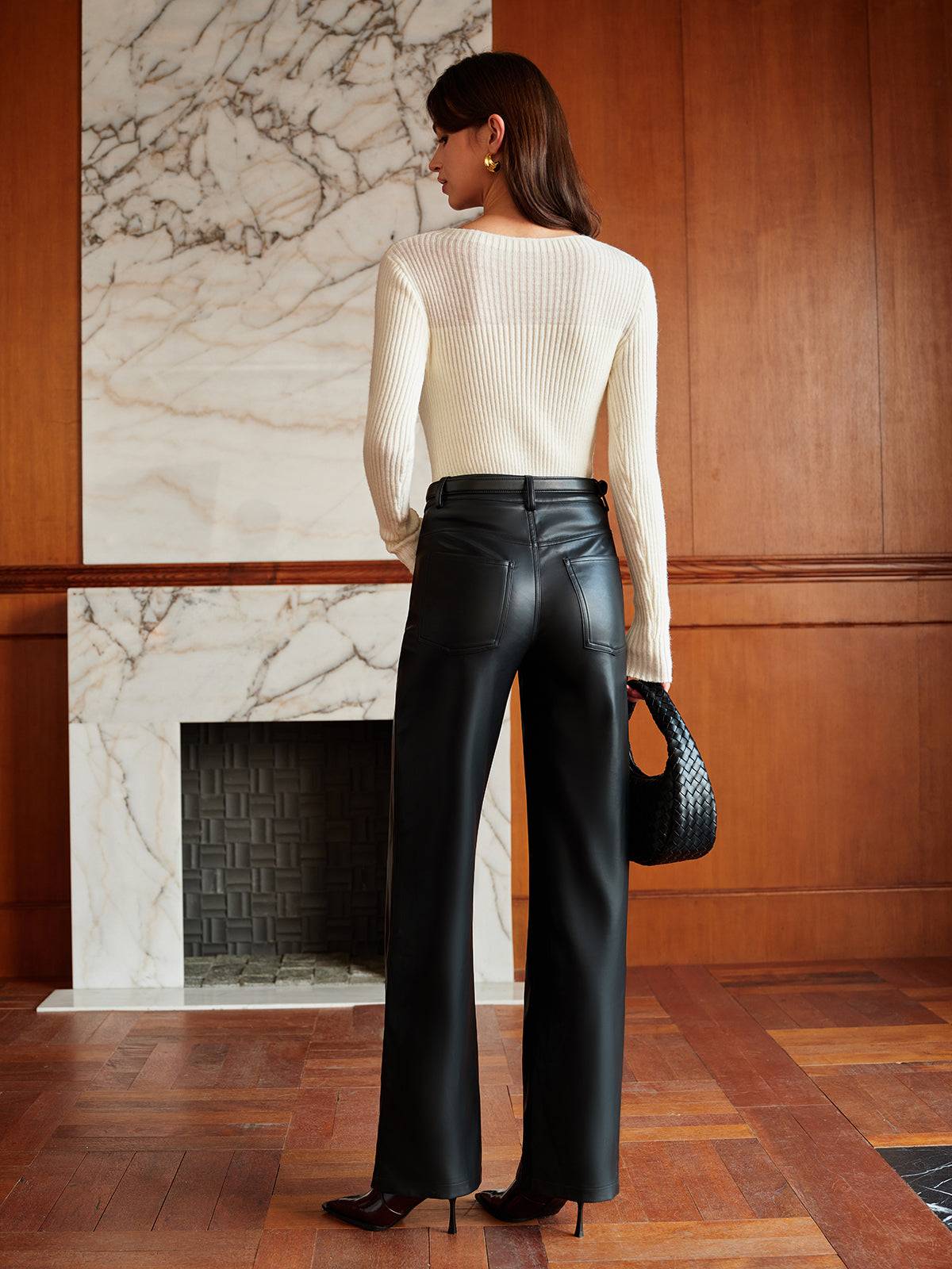 Panel Ribbed Slim Sweater-Massicos