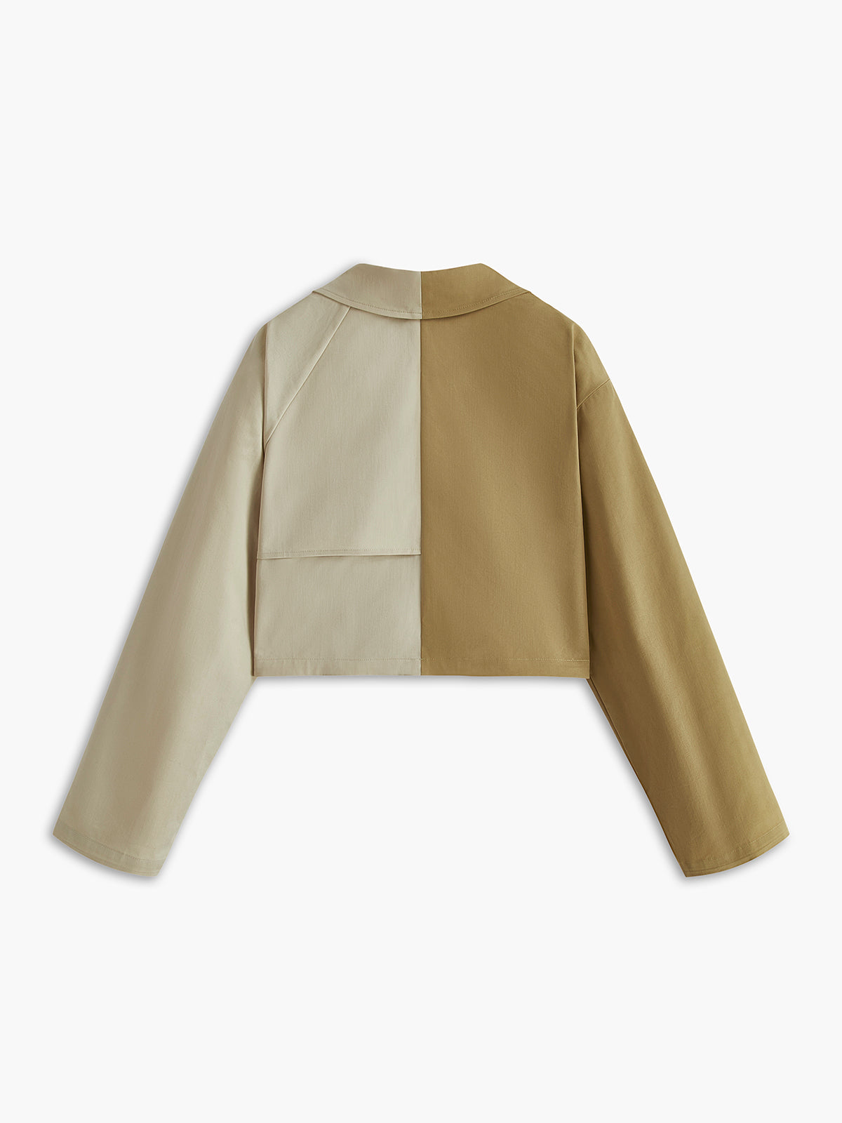 Two Tone Lapel Short Trench Coat-Massicos