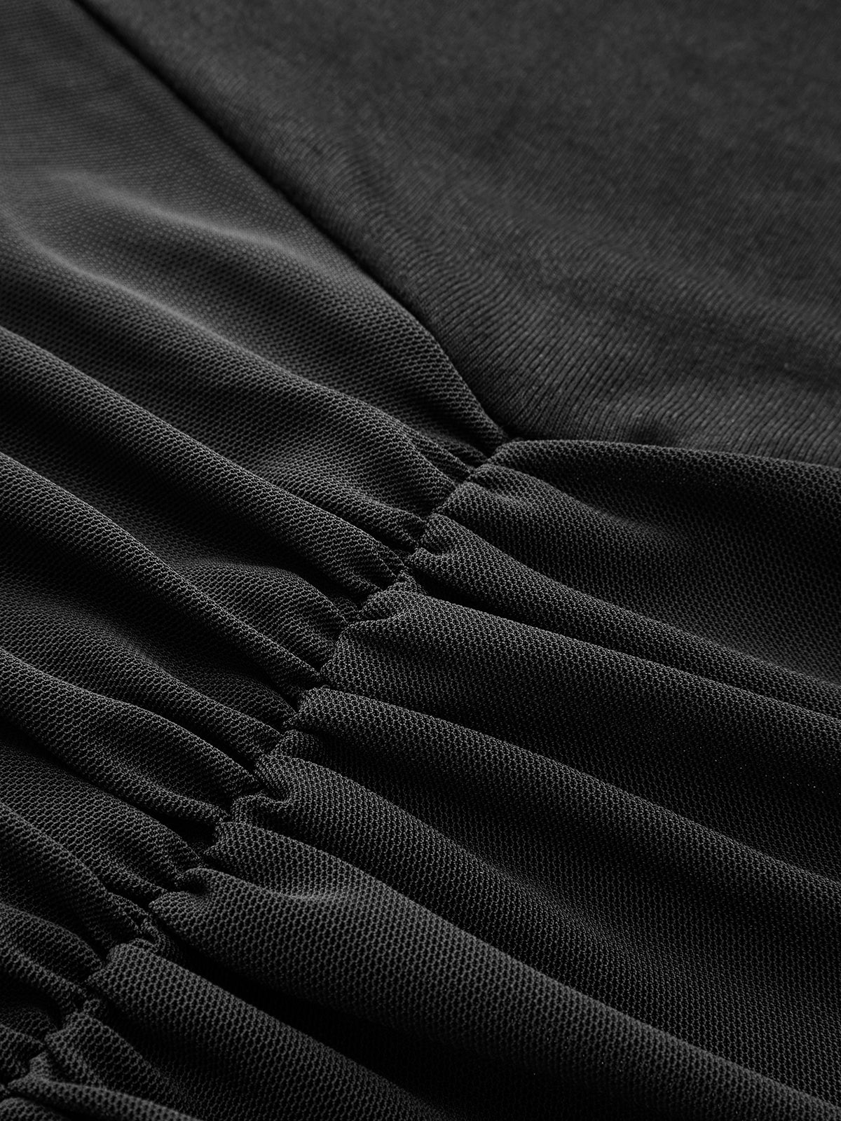 Pleated Mesh Tube Dress With Shawl-Massicos
