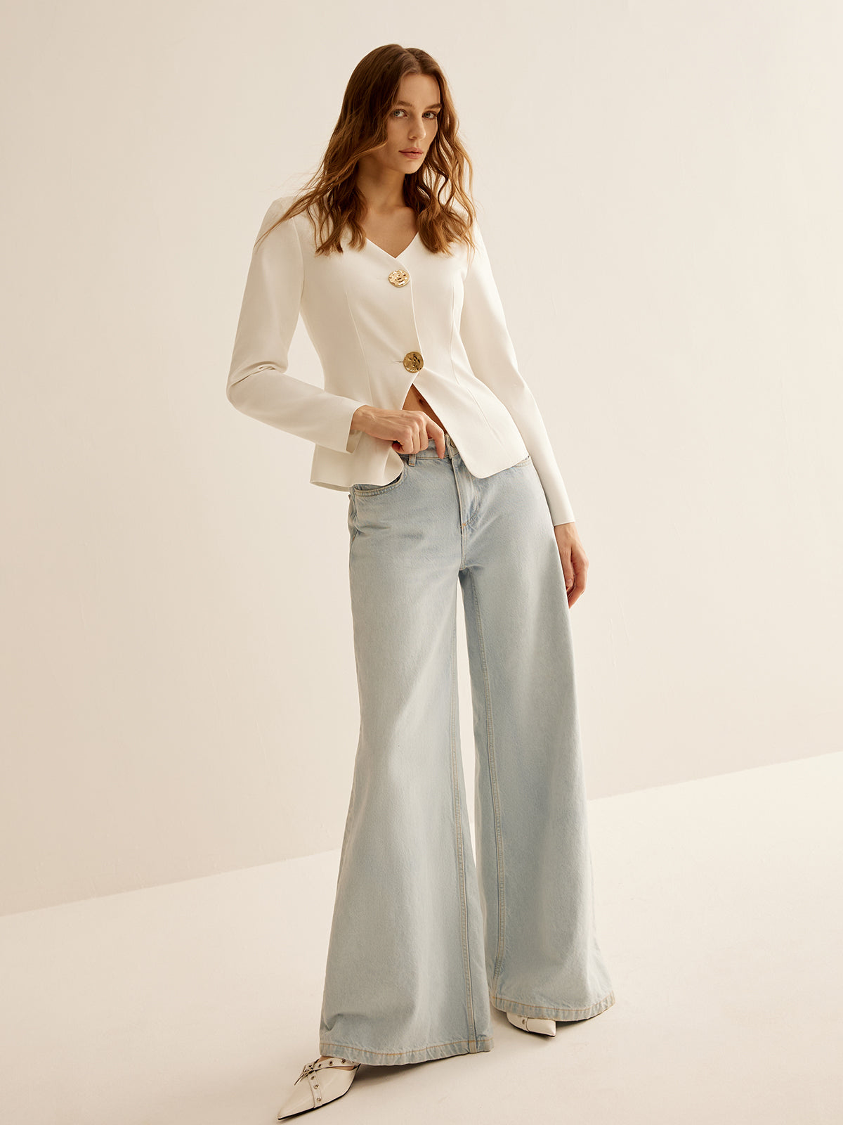 Split Skinny Blazer-Massicos