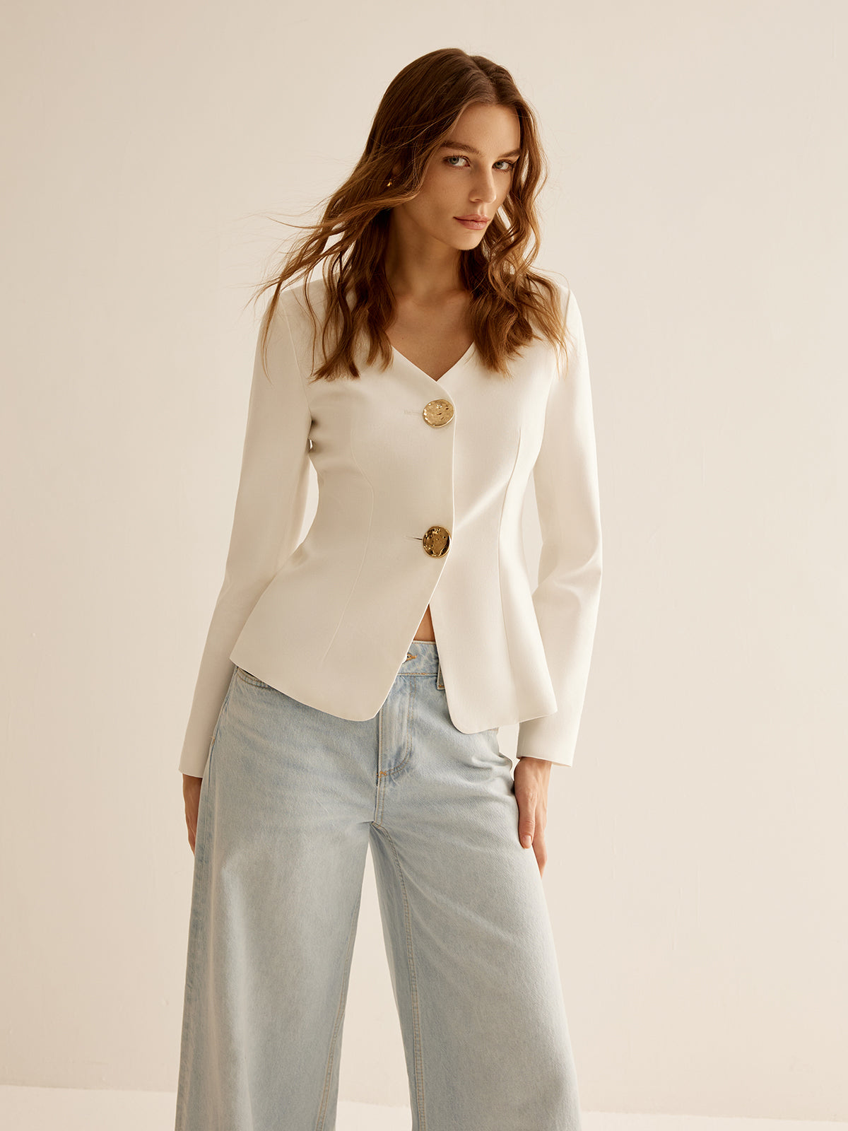Split Skinny Blazer-Massicos