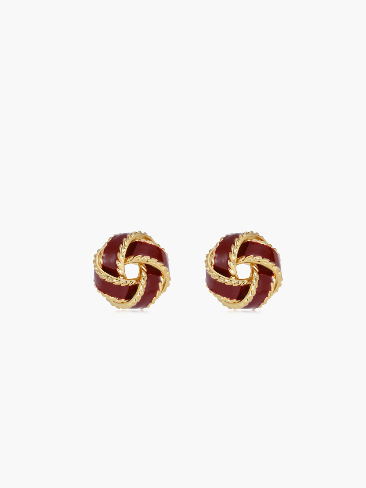 Vintage Dripped Glaze Knotted Hoop Stud Earrings-Massicos