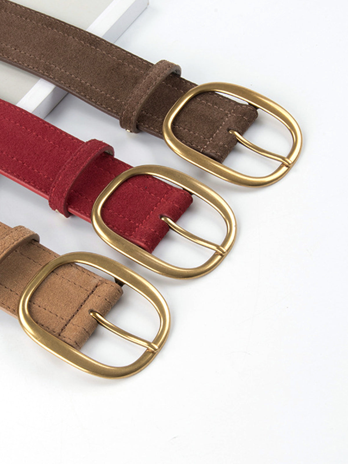 Matte Golden Buckle Belt-Massicos
