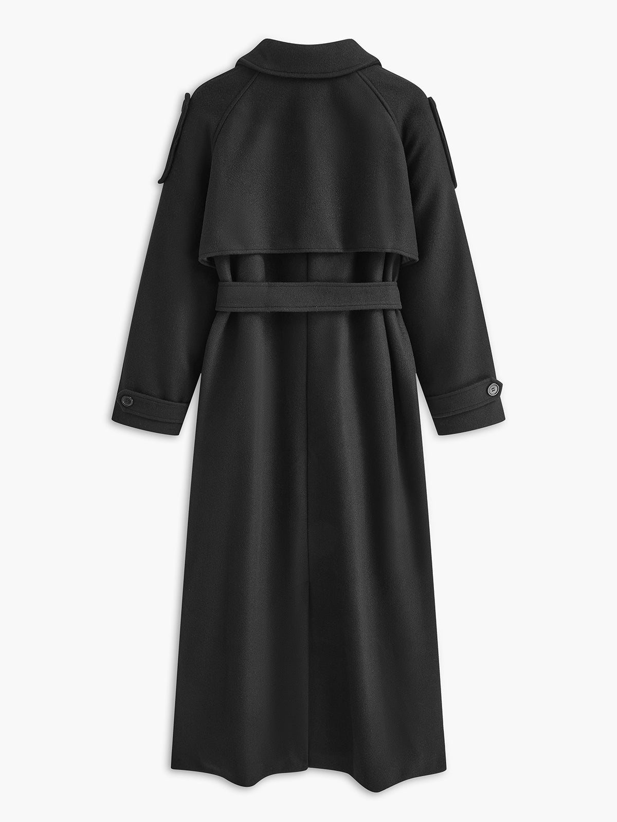 Versatile Plain Belted Long Coat-Massicos