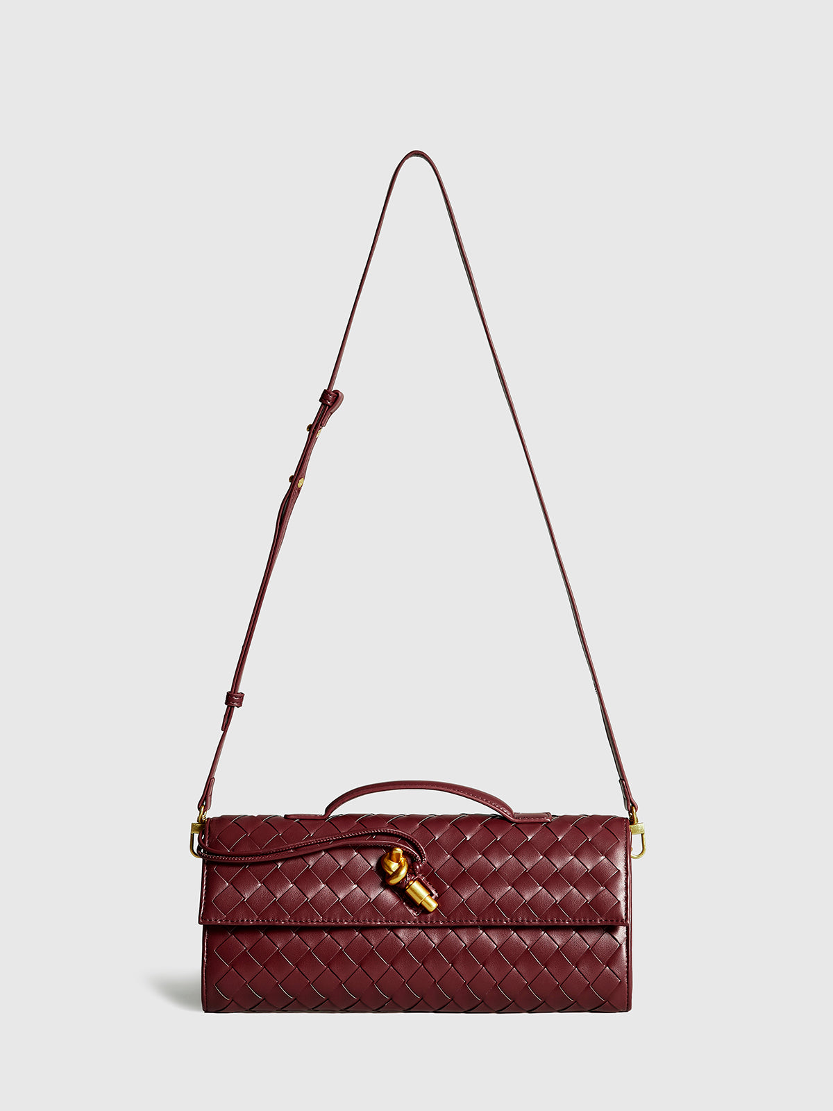 Two Way Woven Flap Clutch Shoulder Bag-Massicos