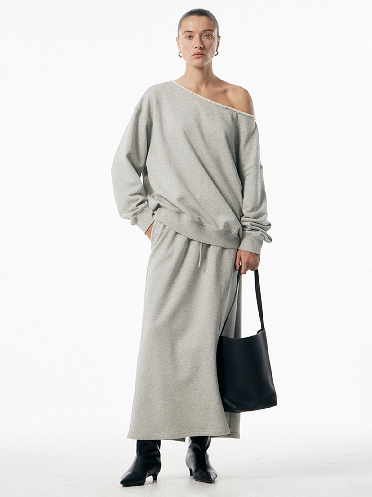 Asymmetrical Drawstring Pockets Skirt Set-Massicos