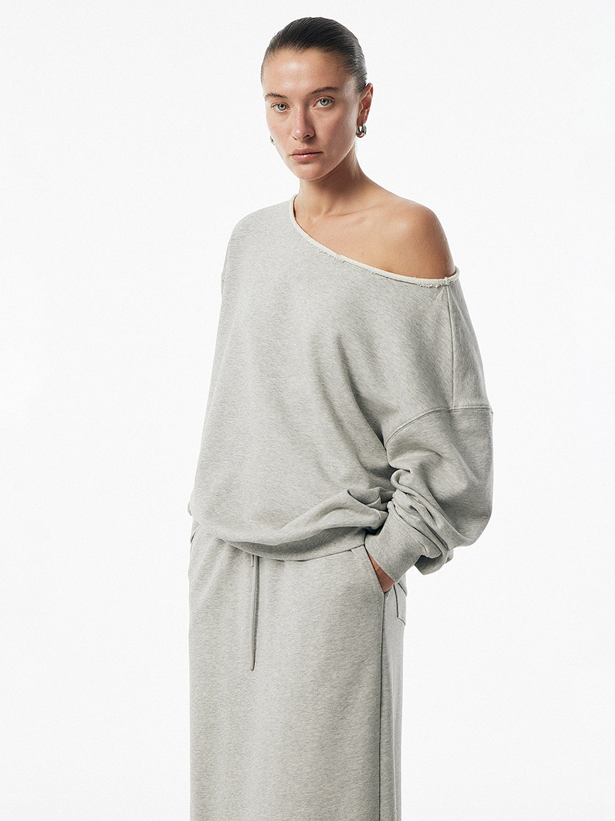 Asymmetrical Drawstring Pockets Skirt Set-Massicos
