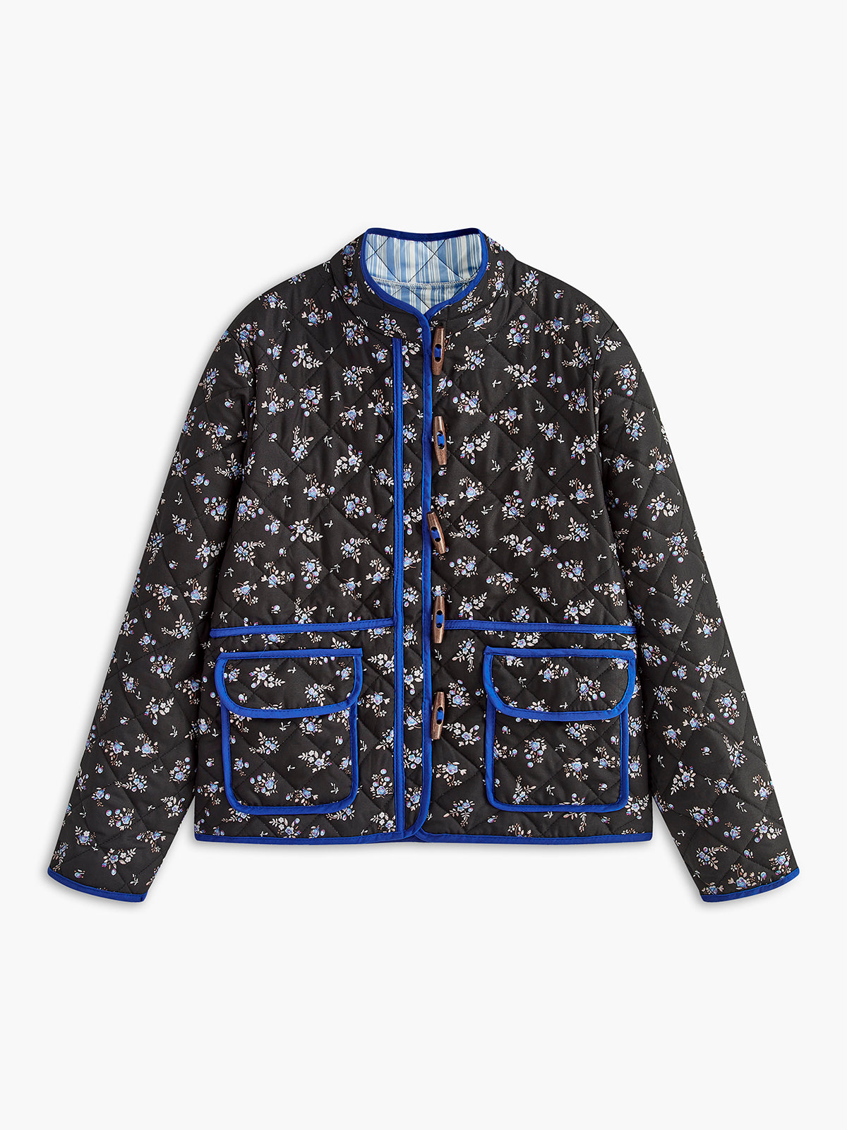 Vintage Contrast Trim Winter Coat-Massicos