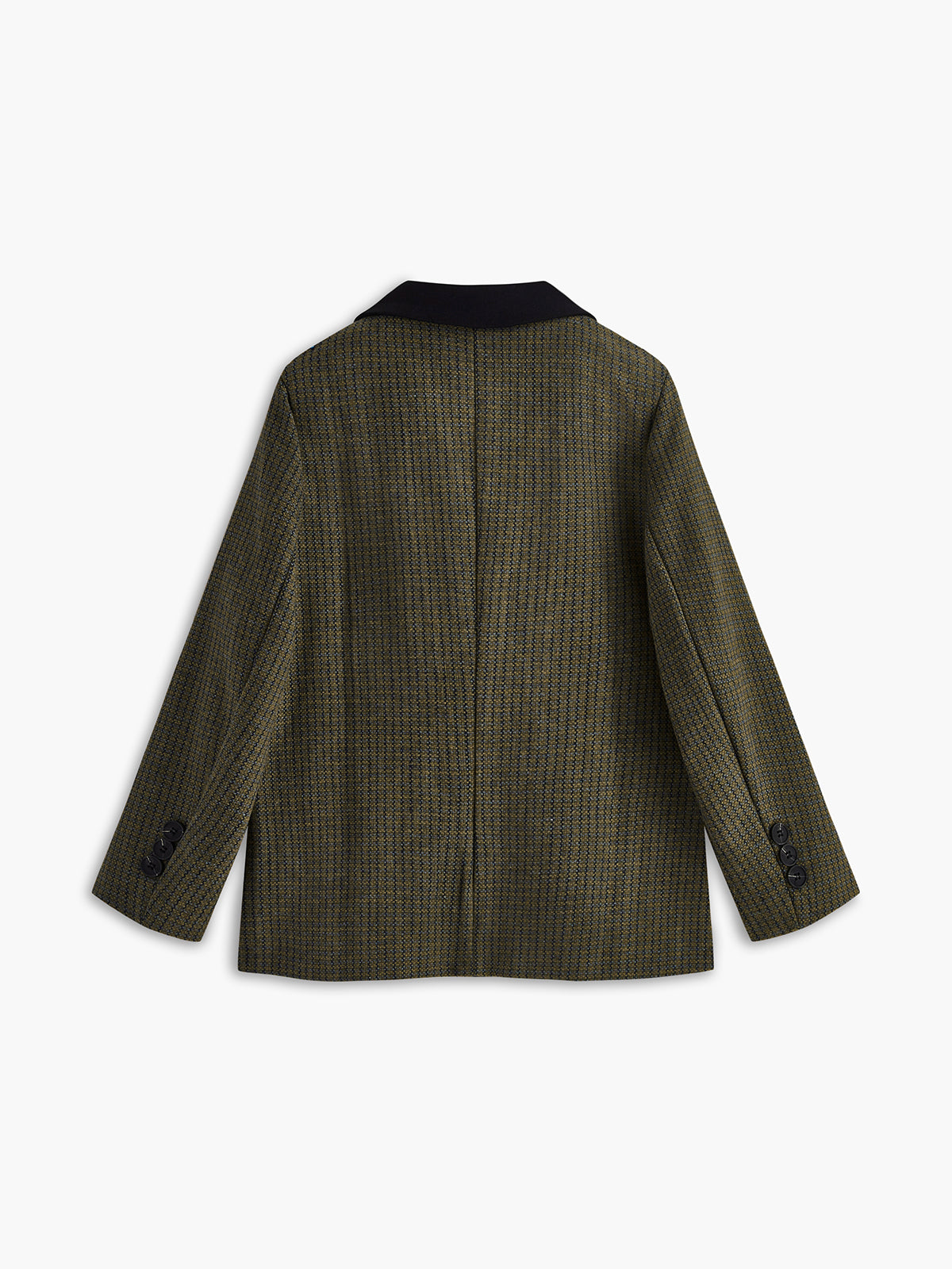 Oversized Tweed Plaid Blazer-Massicos