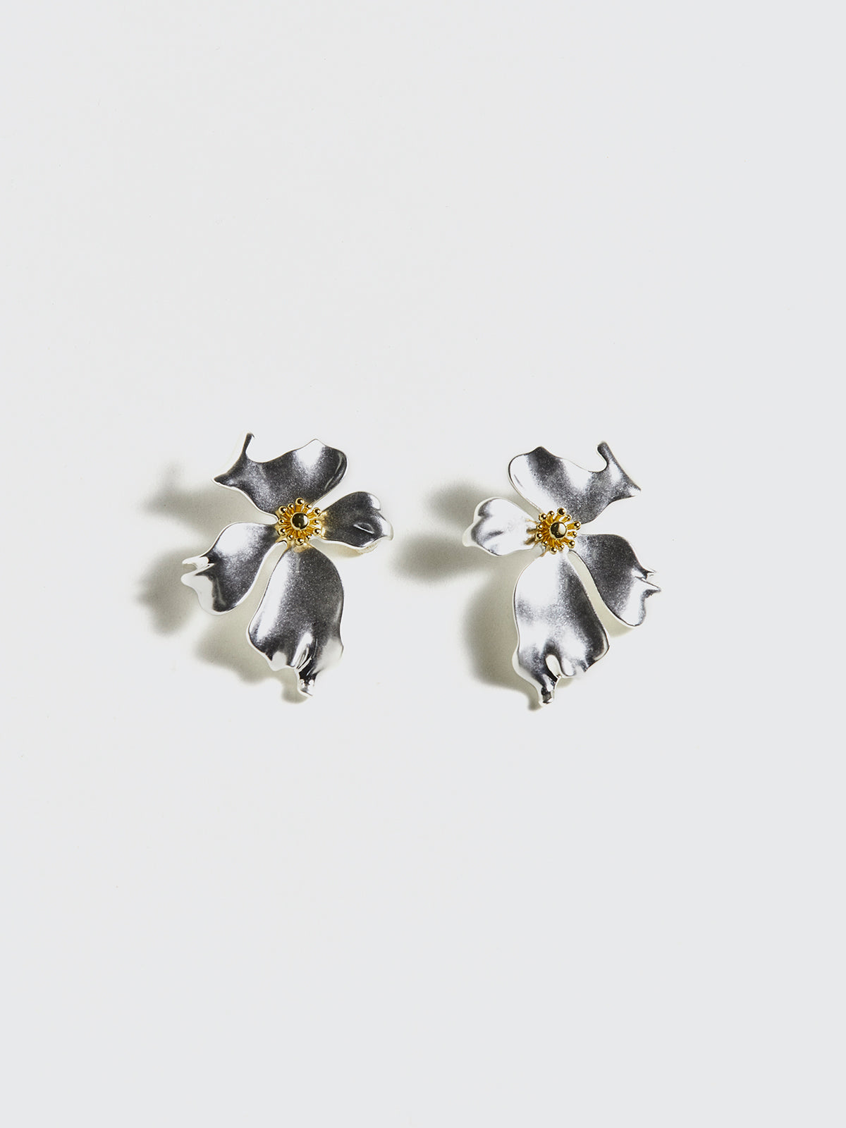 Irregular Metal Petal Stud Earrings-Massicos