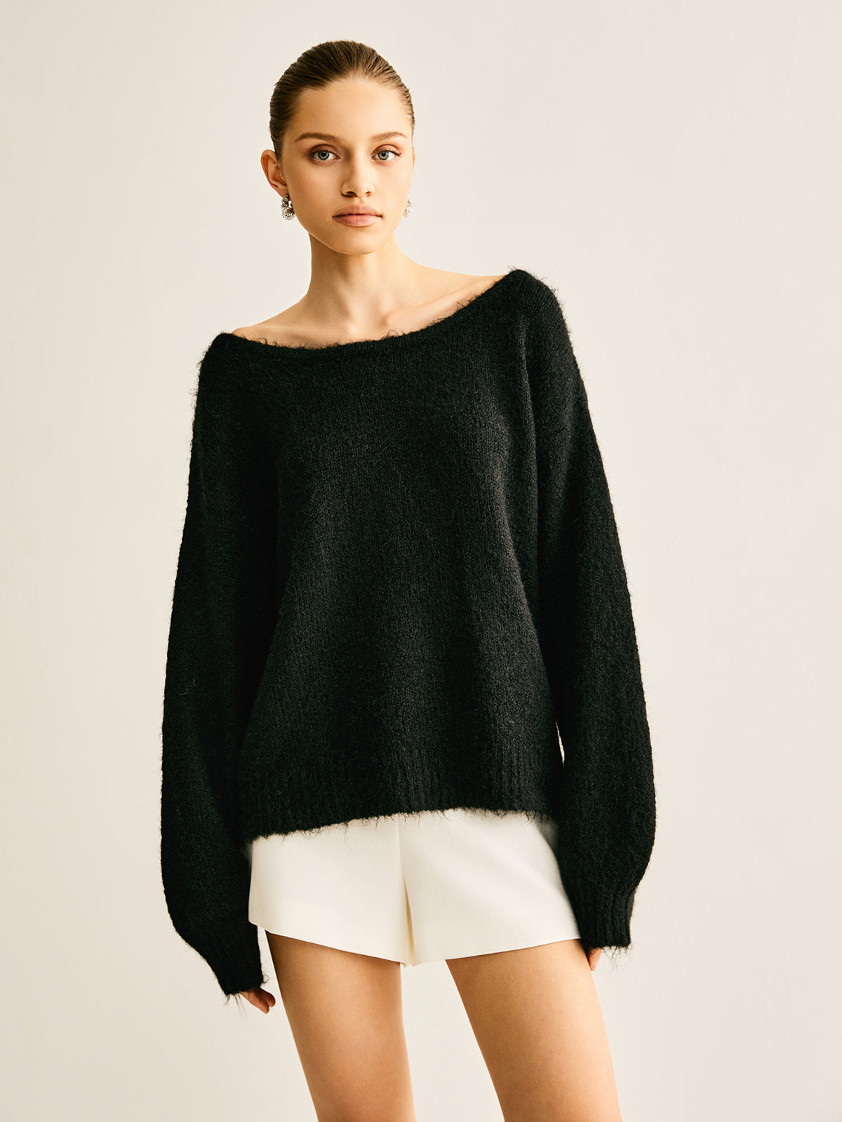 Ribbed Bow Loose Sweater-Massicos