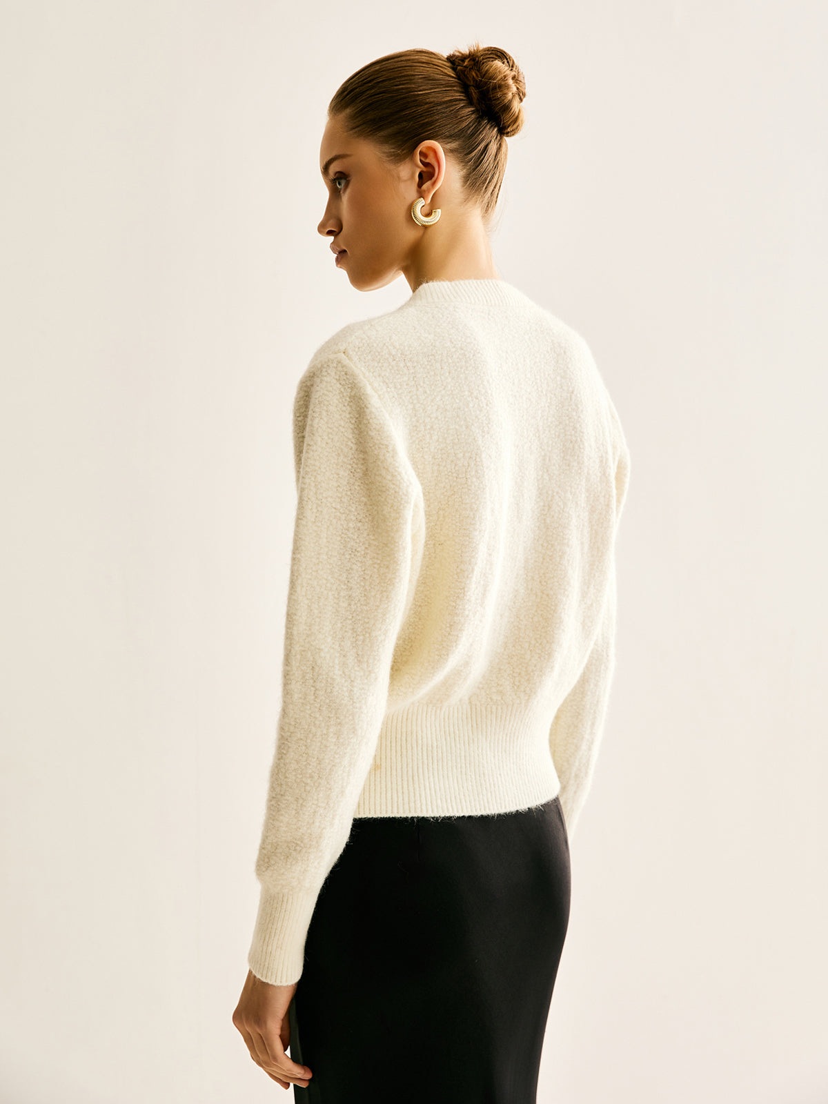 Bow Button Panel Cardigan-Massicos
