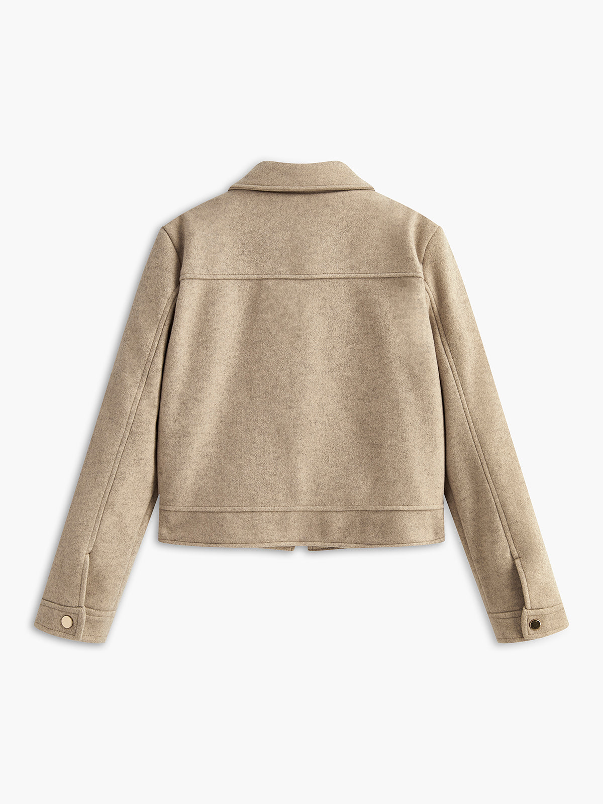 Tweed Lapel Zipper Jacket-Massicos