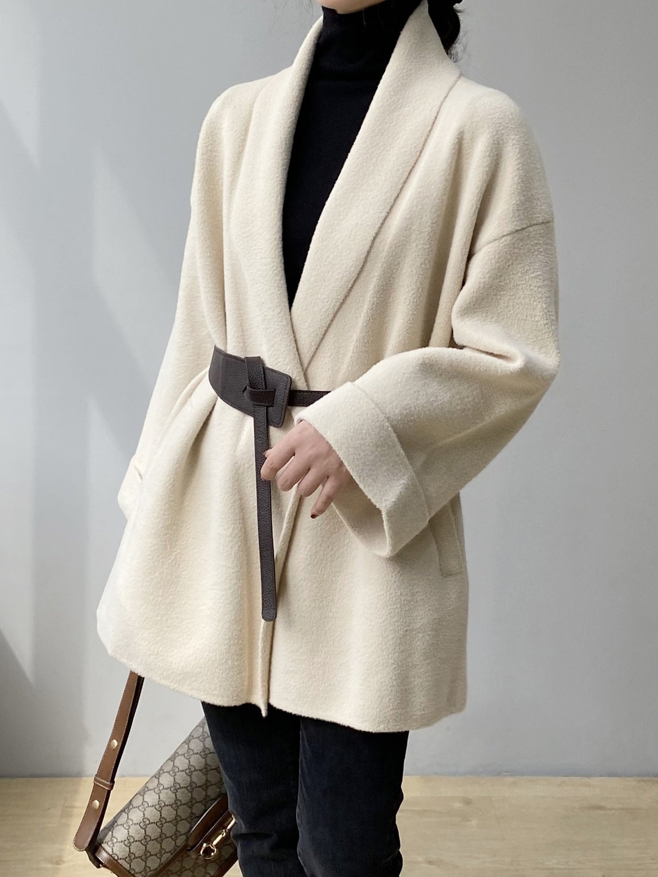 Belted Soft Women Faux Fur Coat-Massicos