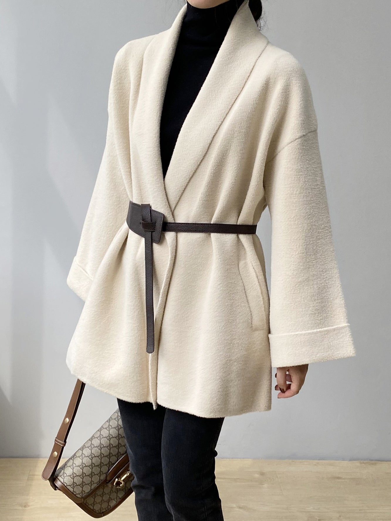 Belted Soft Women Faux Fur Coat-Massicos