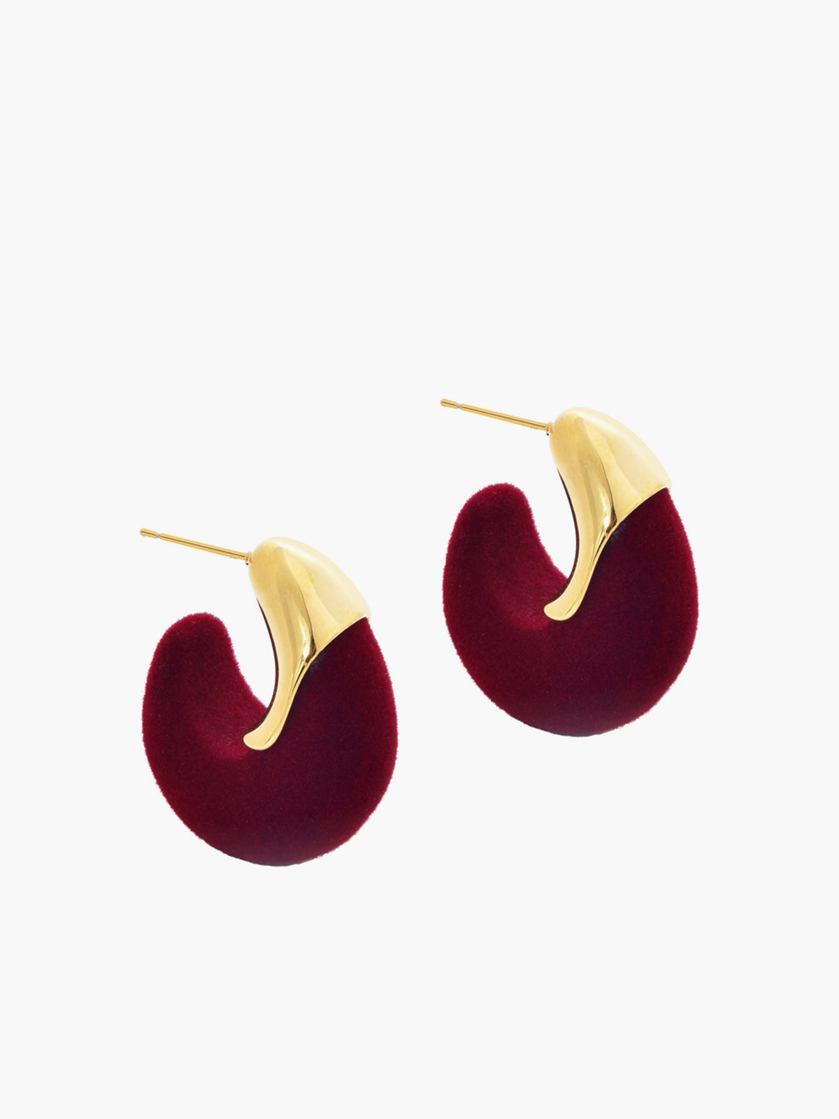 Flocked Hoop Stud Earrings-Massicos
