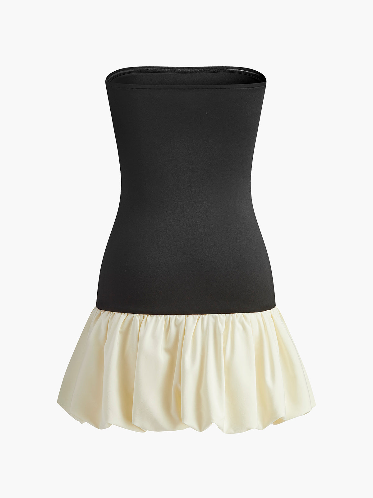 Two Tone Bud Waist Tube Dress-Massicos