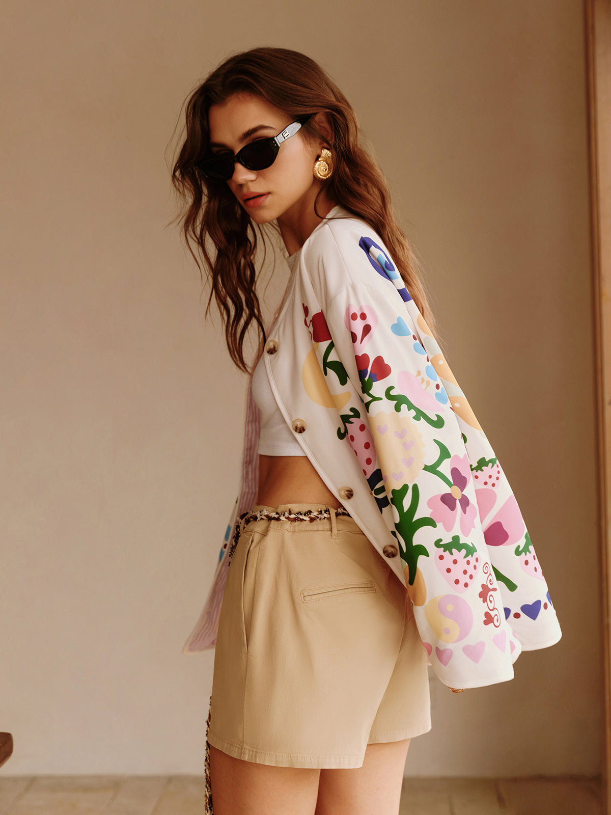 Colorful Printed Charming Winter Coat-Massicos