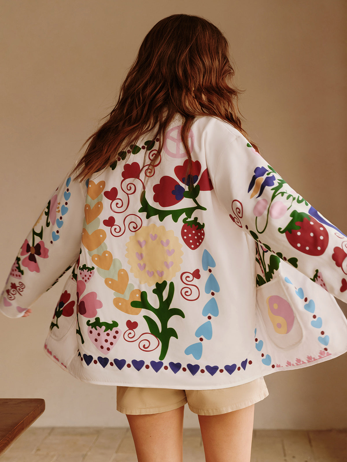 Colorful Printed Charming Winter Coat-Massicos