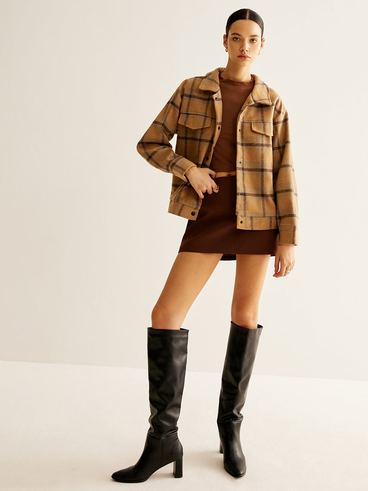 Wool-Blend Checked Jacket-Massicos