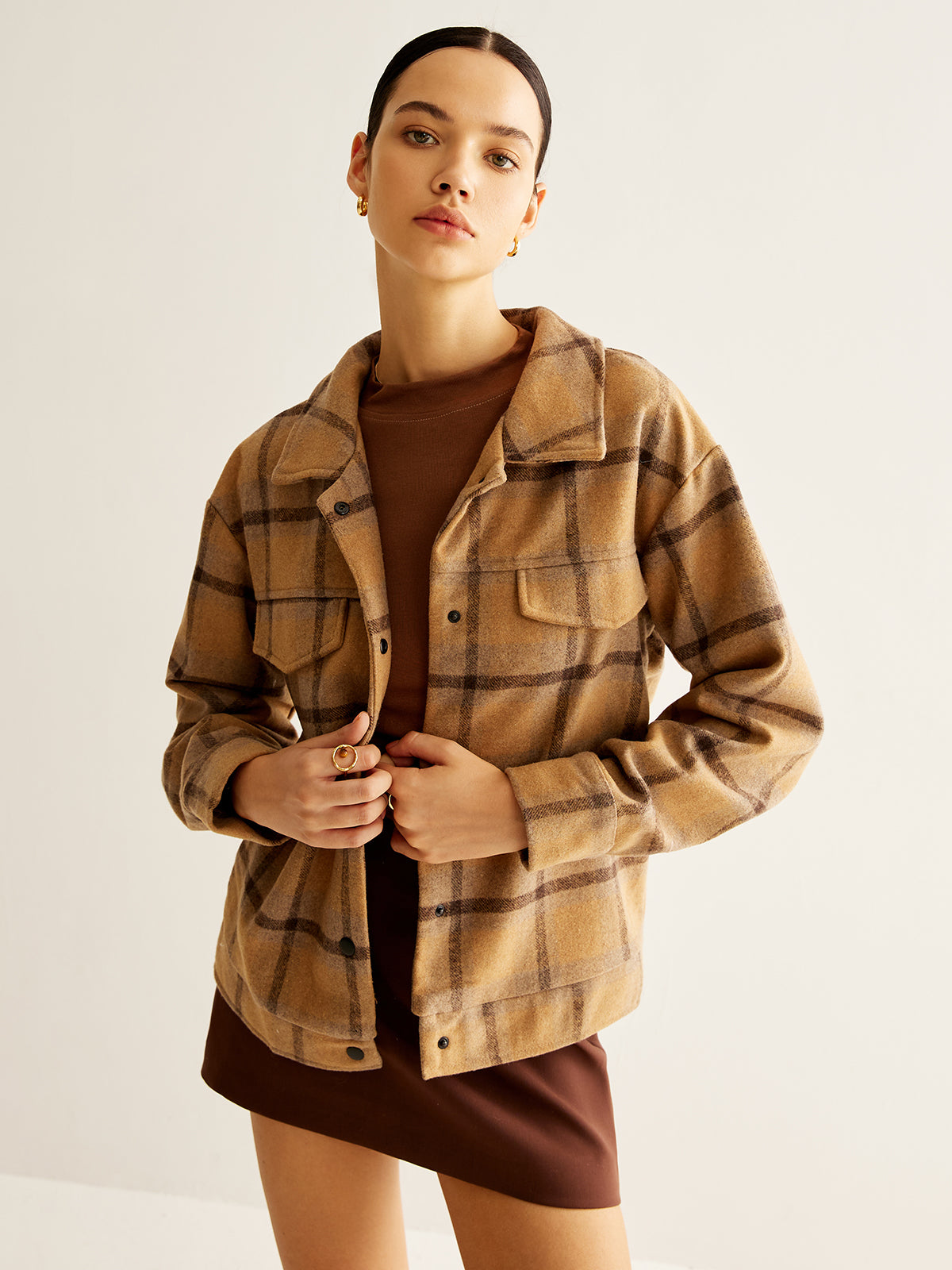 Wool-Blend Checked Jacket-Massicos