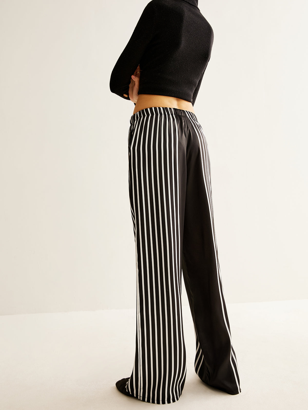 Color Block Pinstripe Lapel Pants Set-Massicos