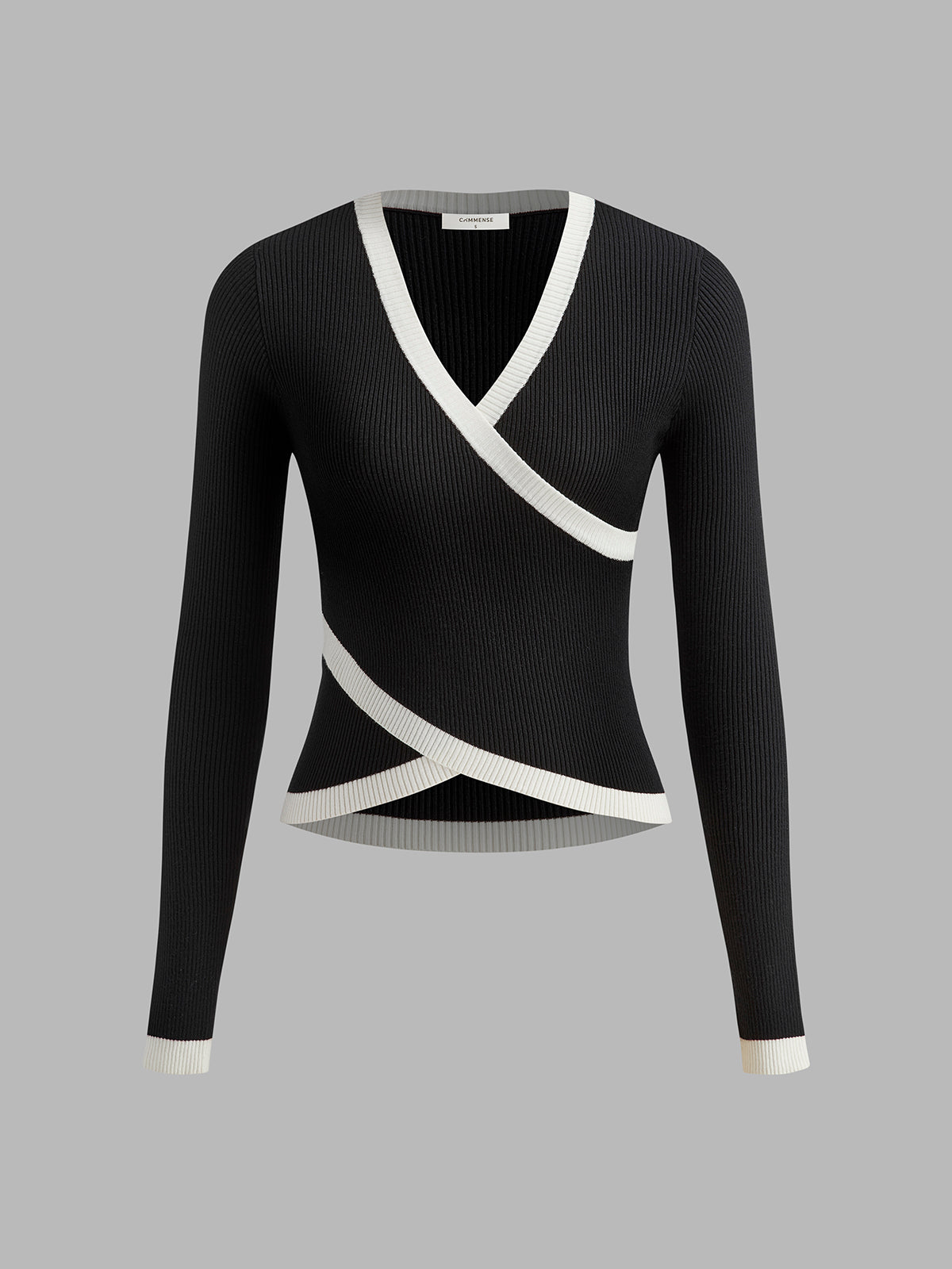Ribbed Criss Cross Skinny Sweater-Massicos