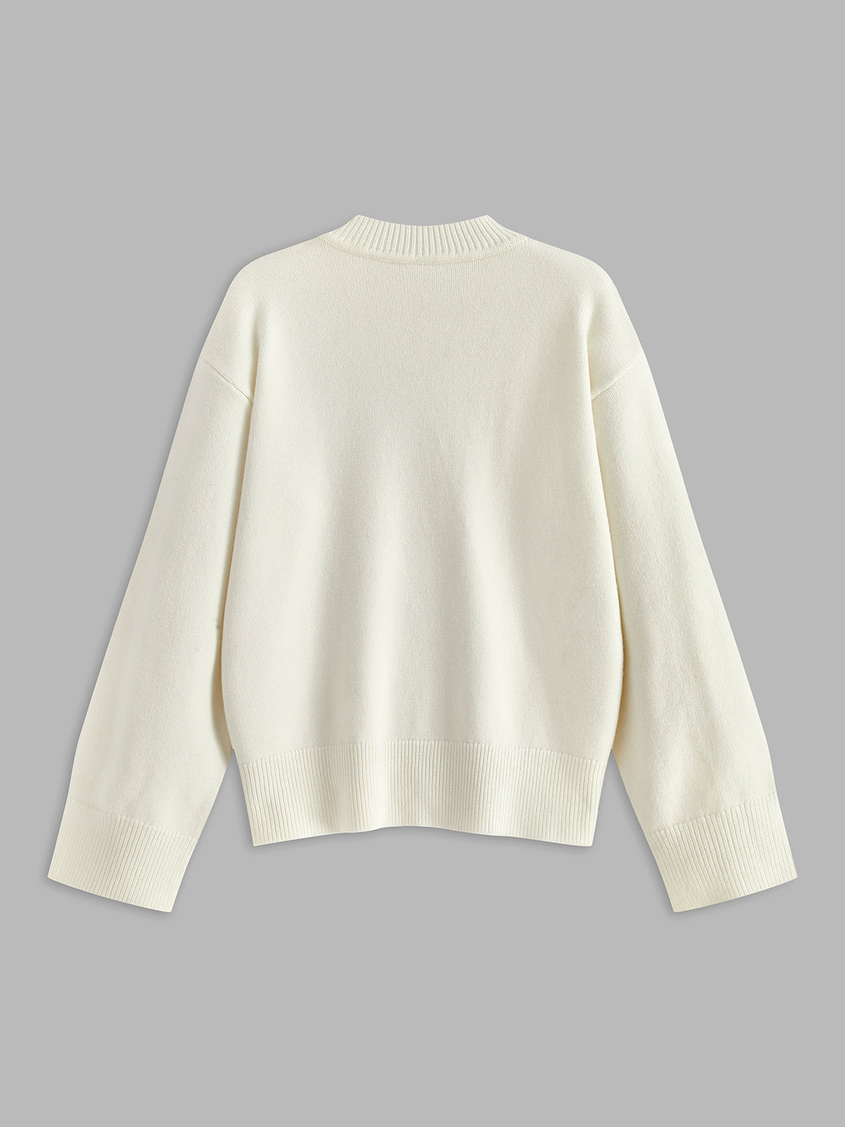 Knit-Floral Pullover Sweater-Massicos