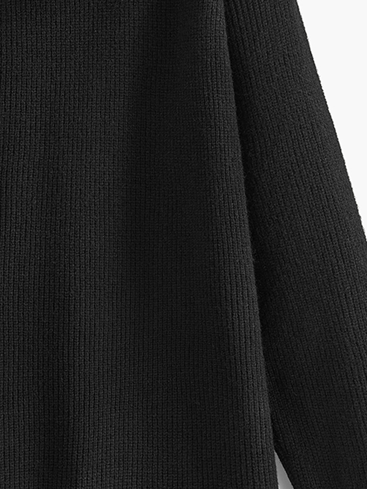 Turtleneck Side Zipper Knit Top-Massicos