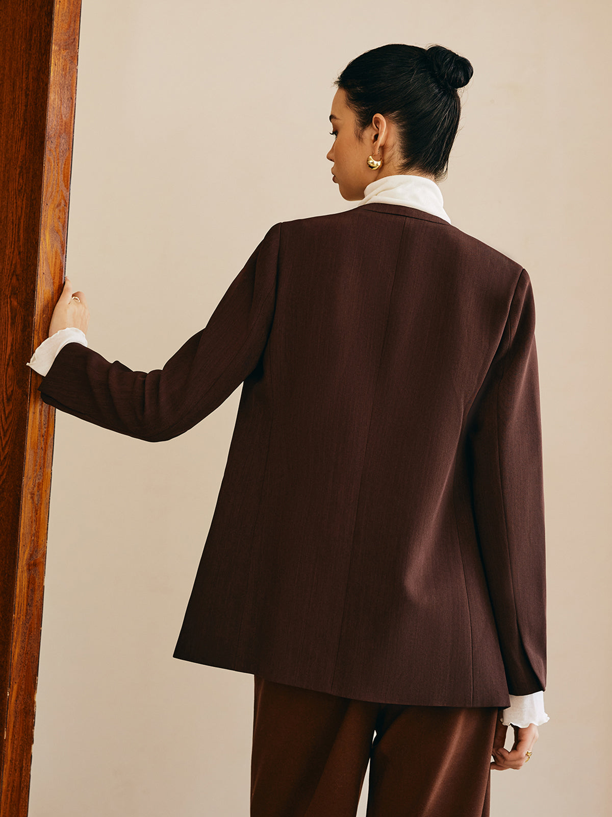 Utility V-Neck Blazer Without Belt-Massicos