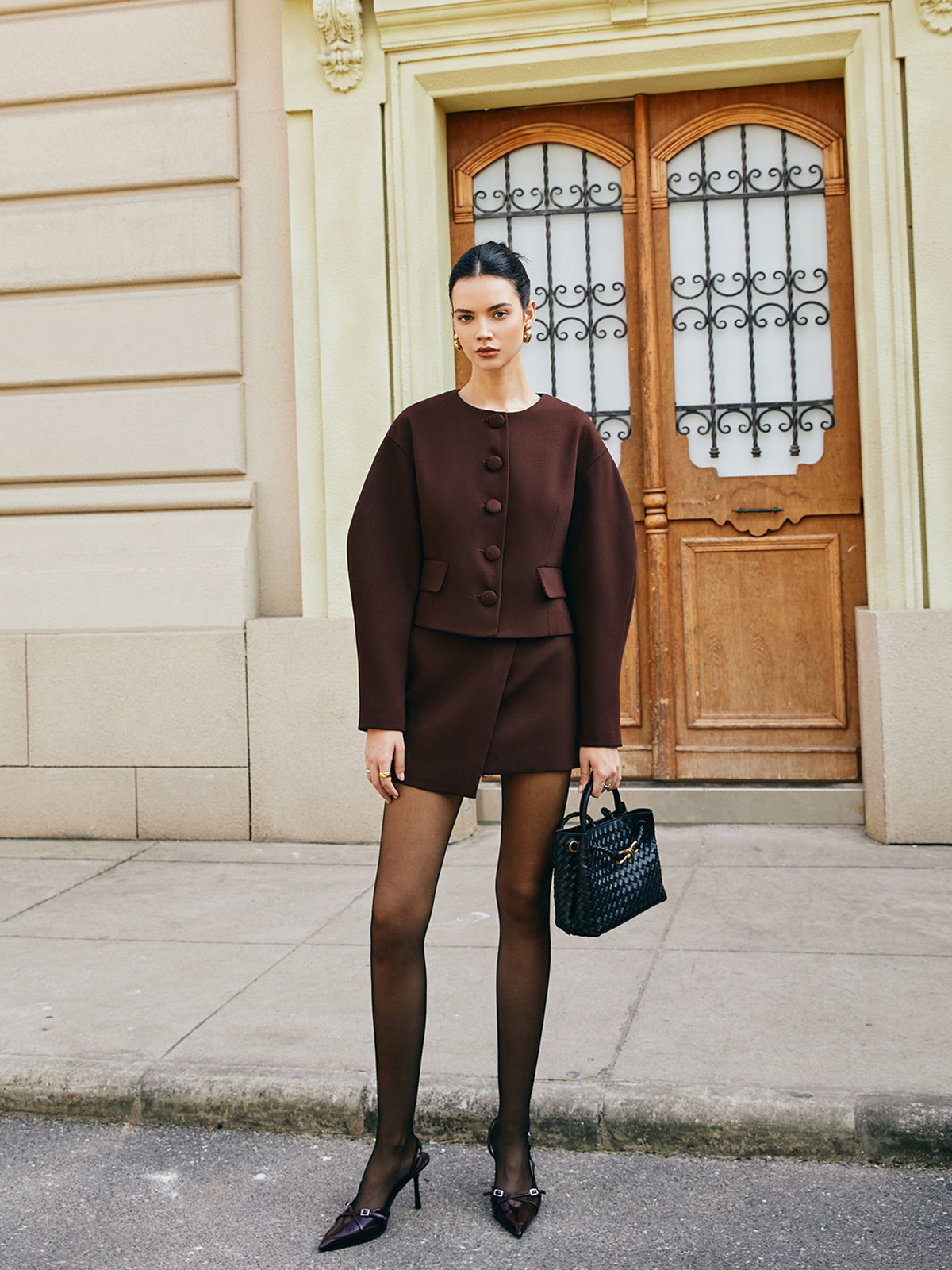 Retro Puff-Sleeve Short Jacket-Massicos