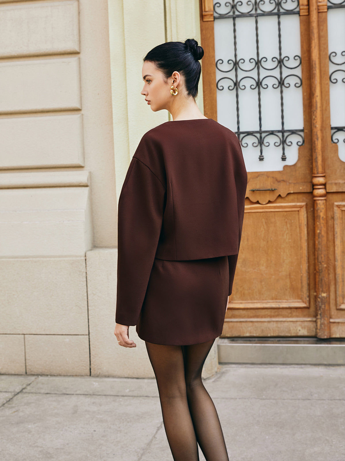 Retro Puff-Sleeve Short Jacket-Massicos