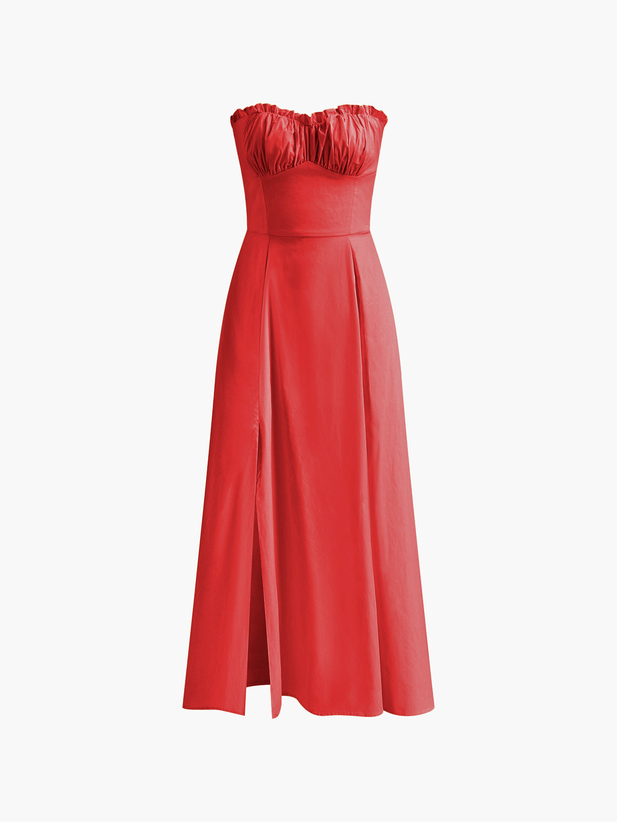 Lettuce Trim Slit Midi Dress-Massicos
