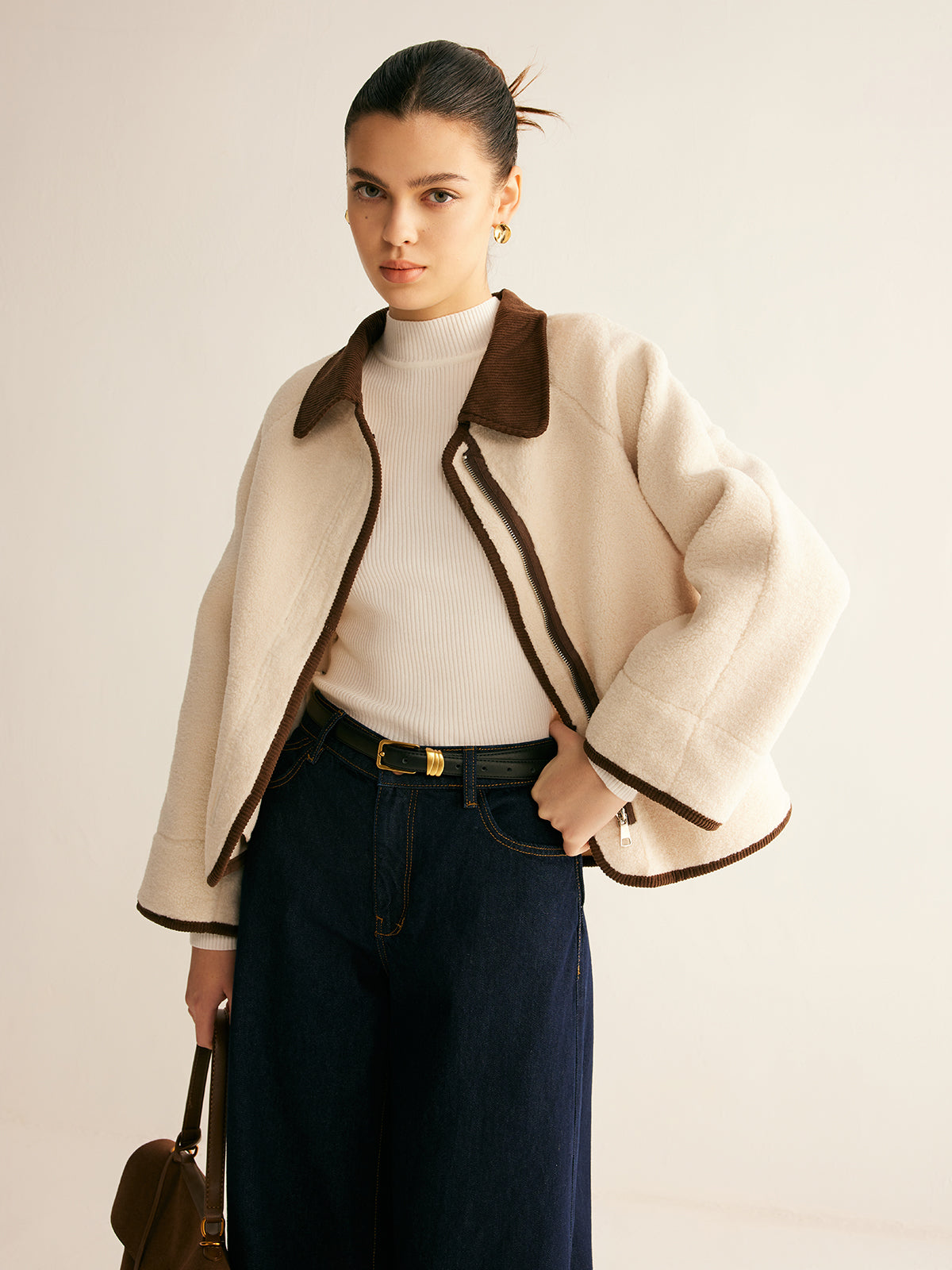 Contrast Binding Minky Jacket-Massicos