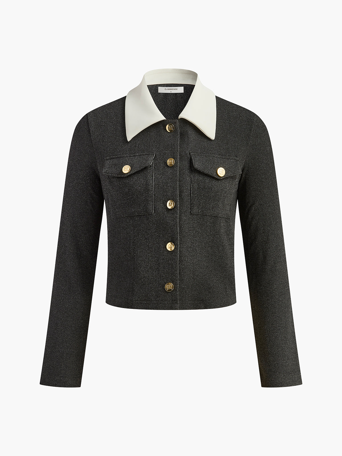 Contrast Collar Breasted Petite Jacket-Massicos