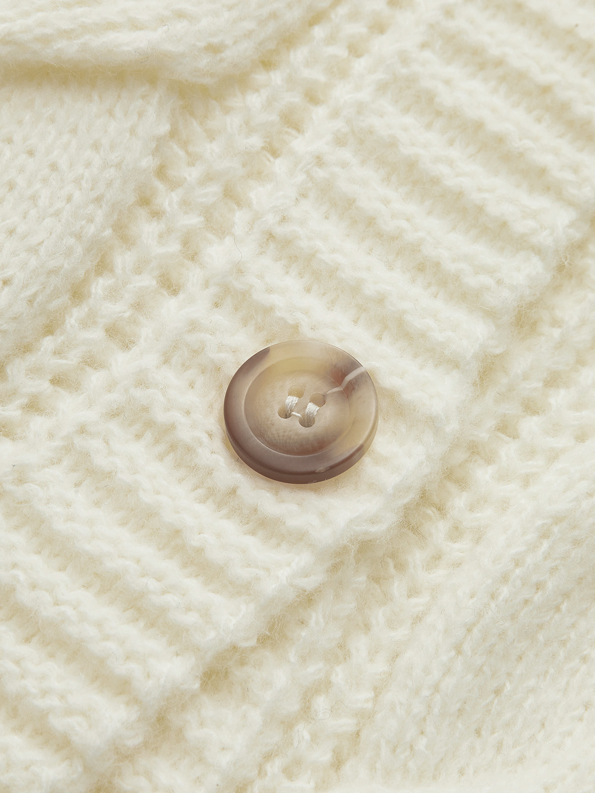 V-Neck Button Mechanism Cable Cardigan-Massicos