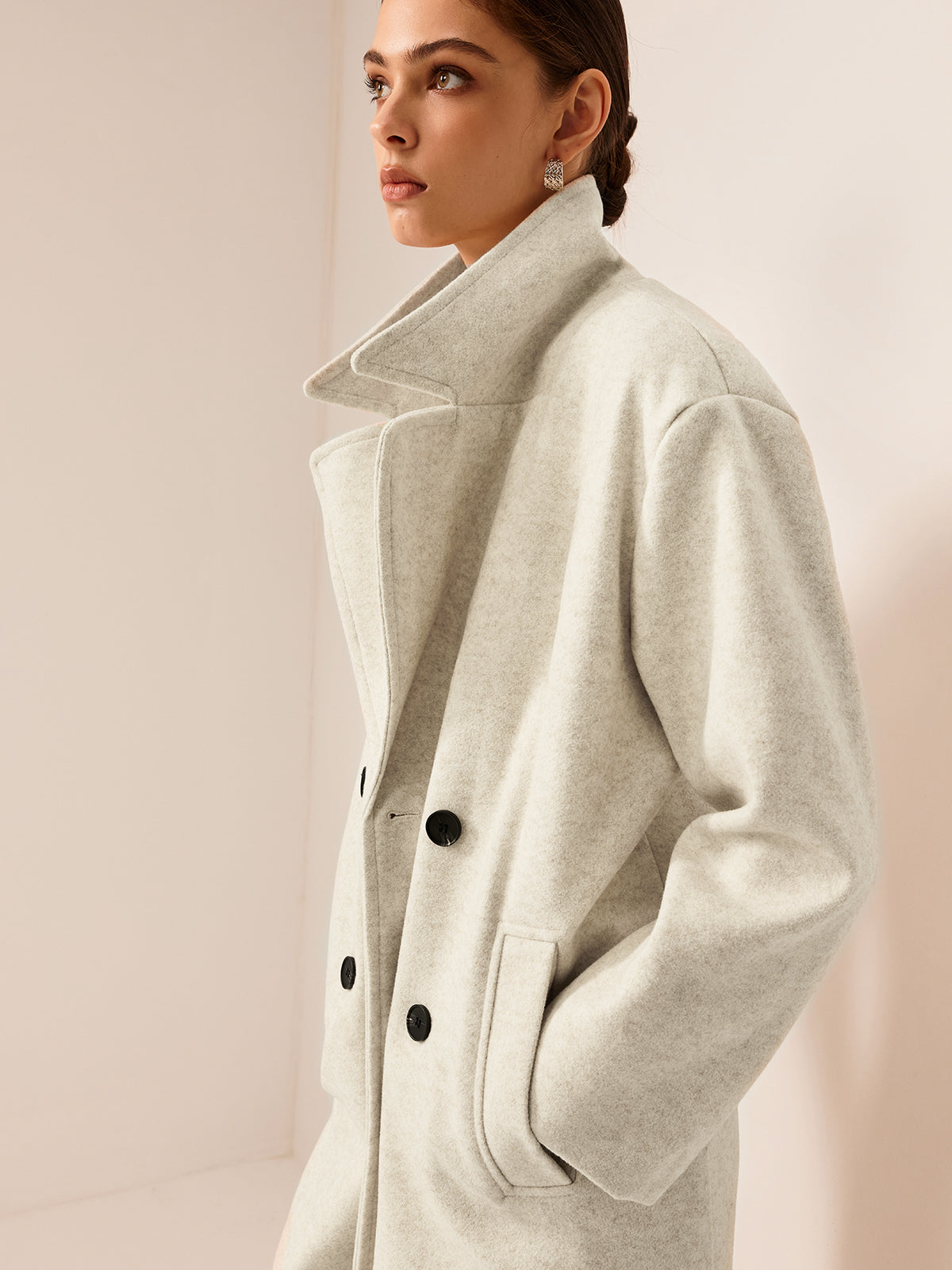 Elegant Tweed Long Coat-Massicos
