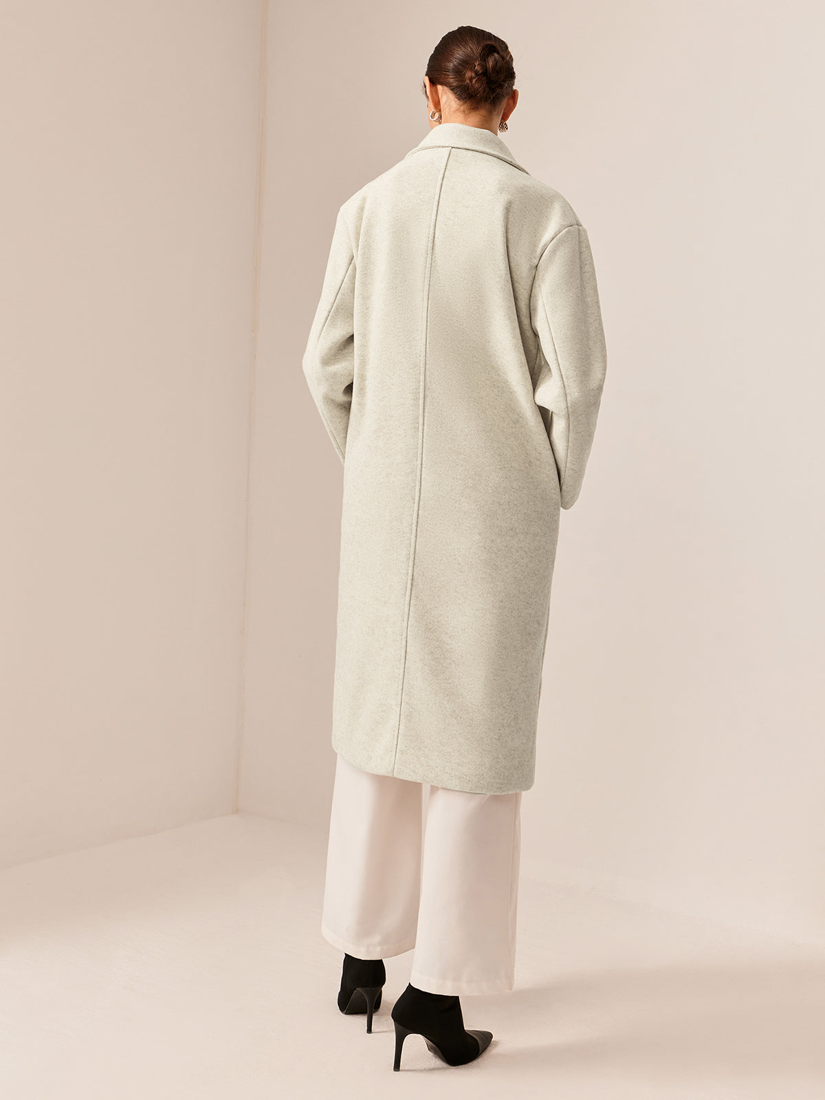 Elegant Tweed Long Coat-Massicos