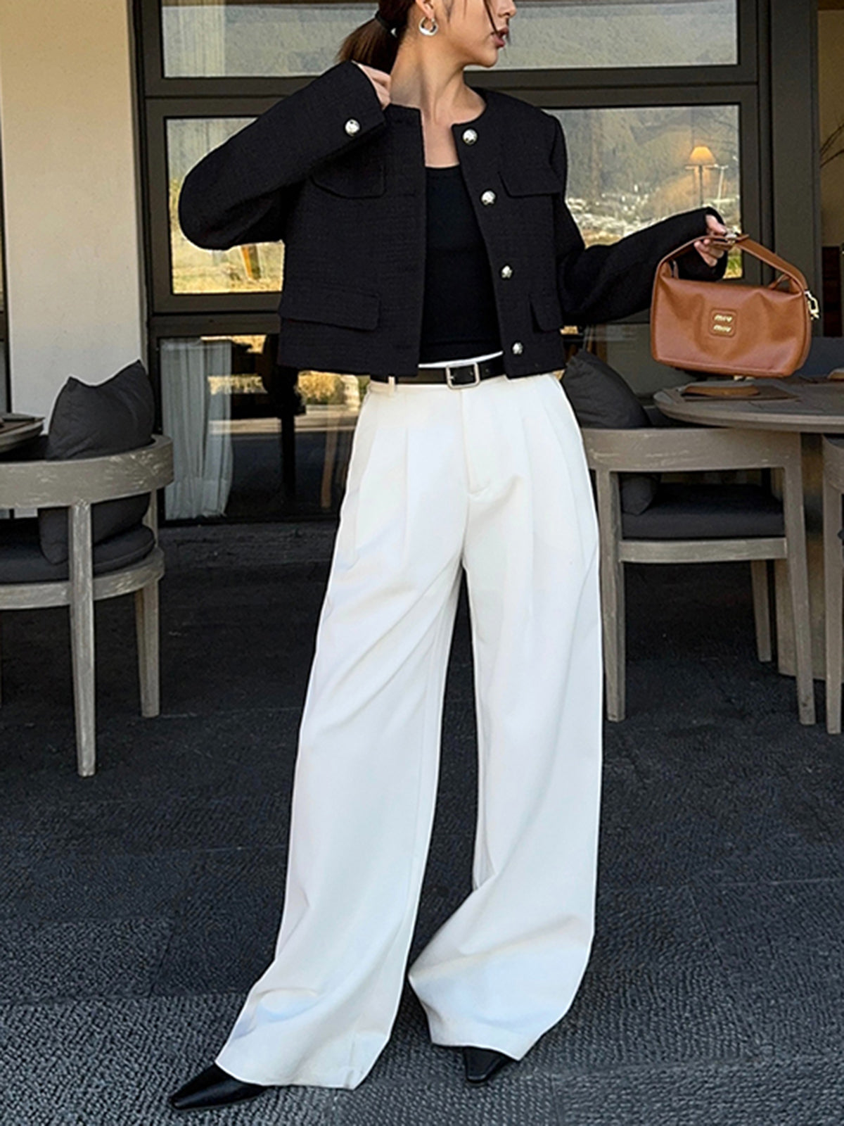 Button Down Tweed Jacket-Massicos